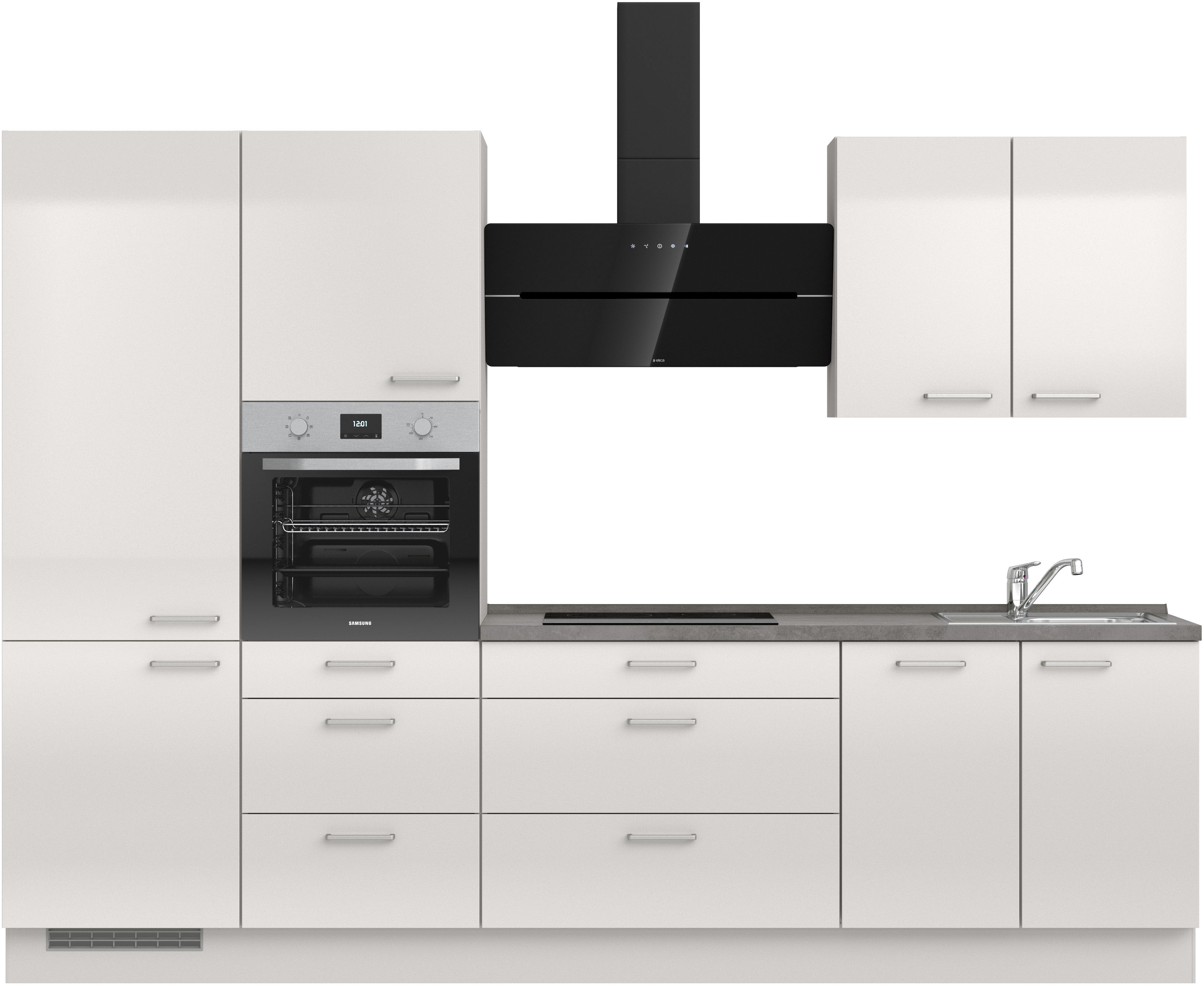 nobilia 1100000002199 ""Flash II", NEU: individuell anpassbar mit gratis Profi-Beratung" vormontiert, Breite 300 cm, Ausrichtung wählbar, wahlw. mit E-Geräten