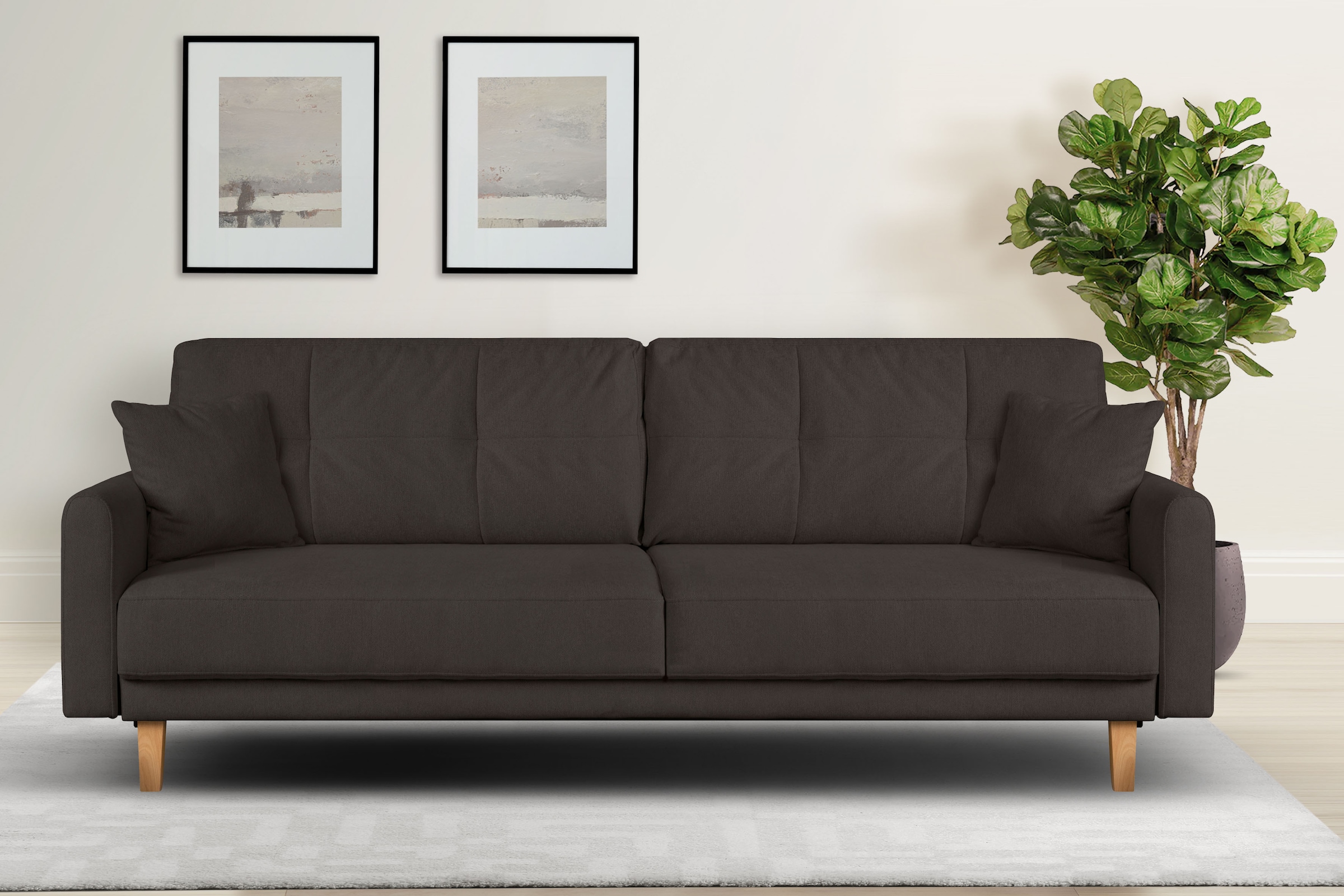 Home affaire 3-Sitzer "TRIPLO optionale Schlafsofa mit Bettkasten, Maße B/T günstig online kaufen