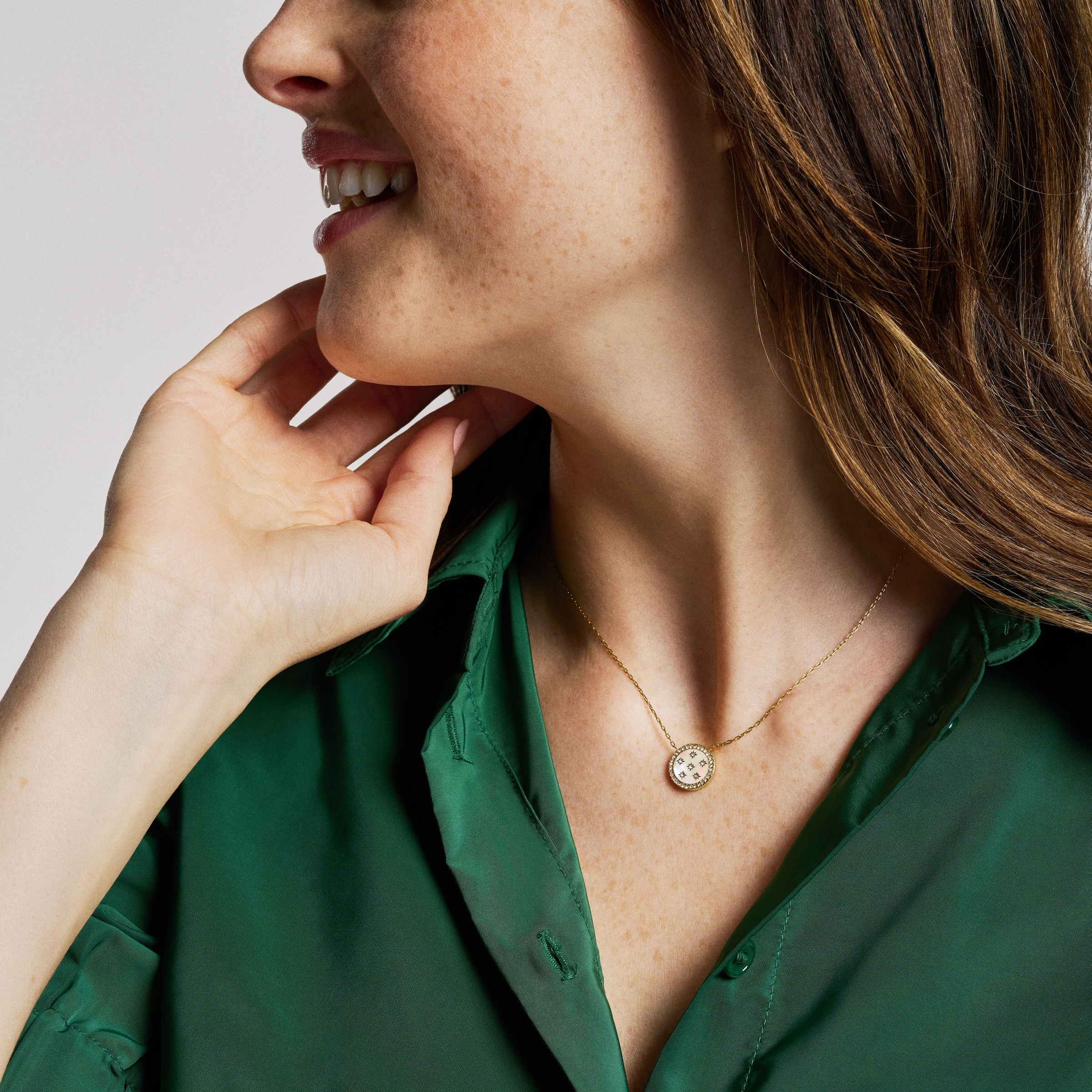 Fossil Kette mit Anhänger »Schmuck Geschenk Edelstahl JEWELRY, JF04865710«, mit Glasstein - mit Perlmutt