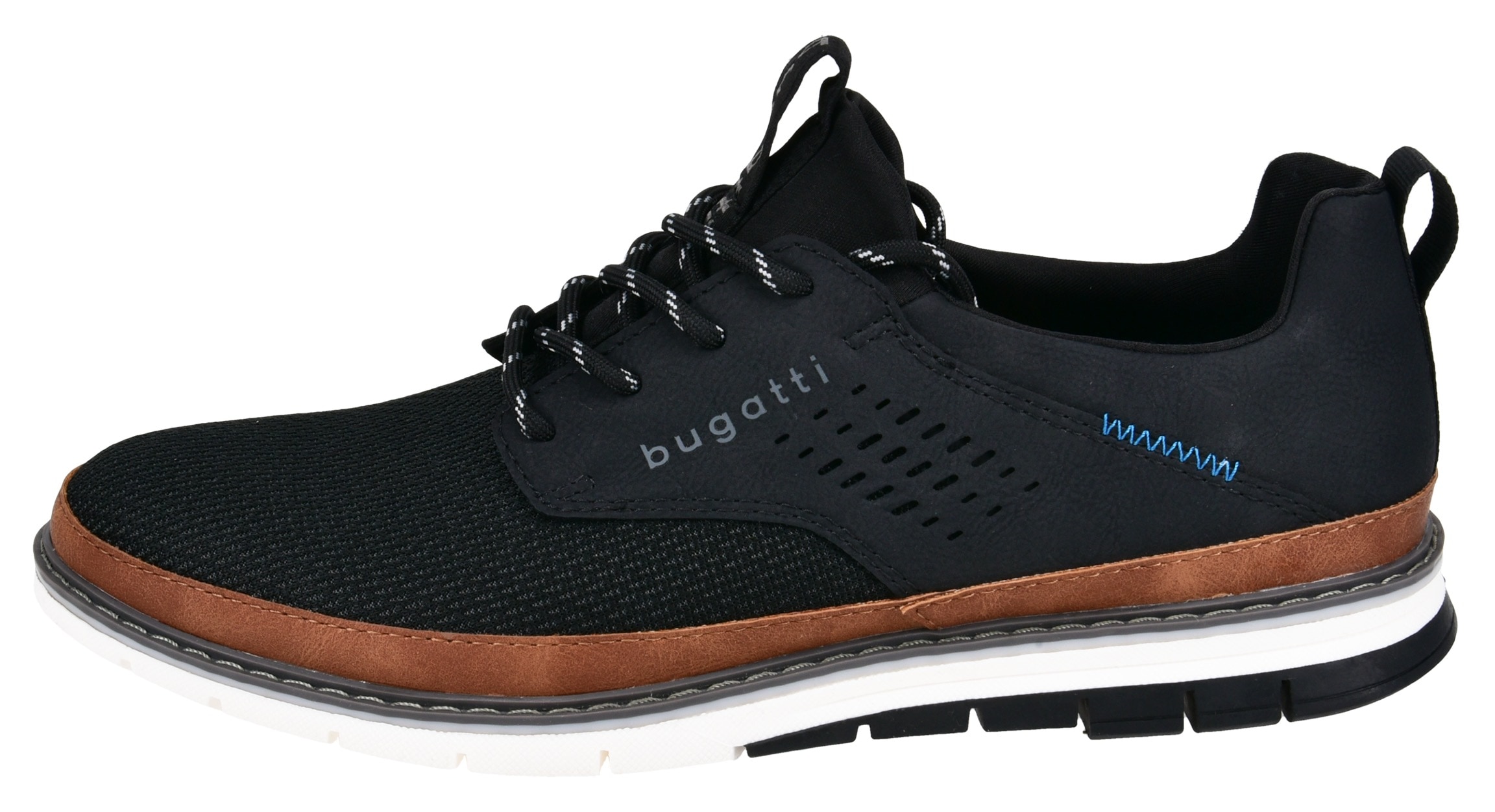 bugatti Schnürschuh  mit Lochmuster, Freizeitschuh, Halbschuh, Schnürschuh