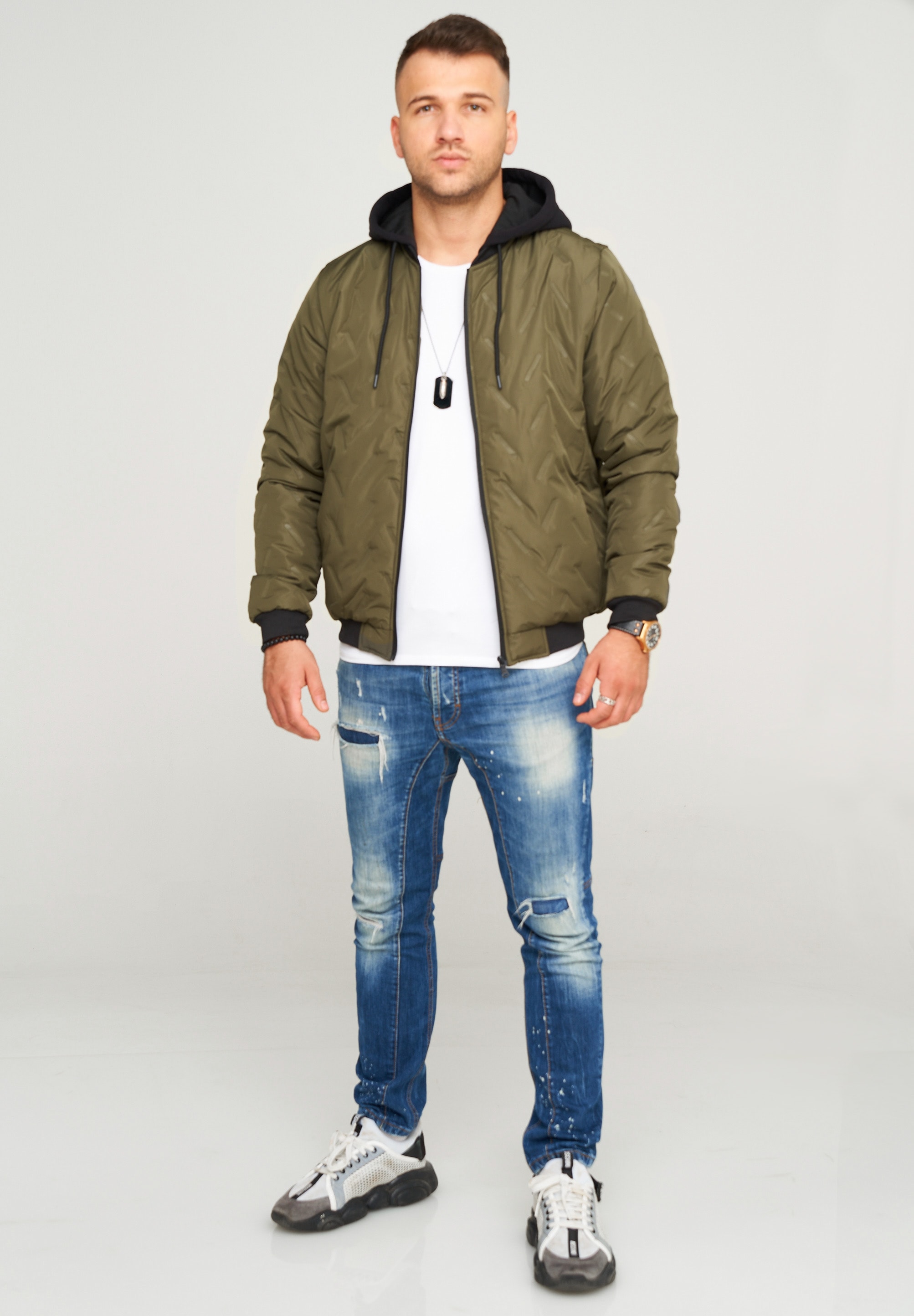 behype Steppjacke »BHMUS«, mit Kapuze