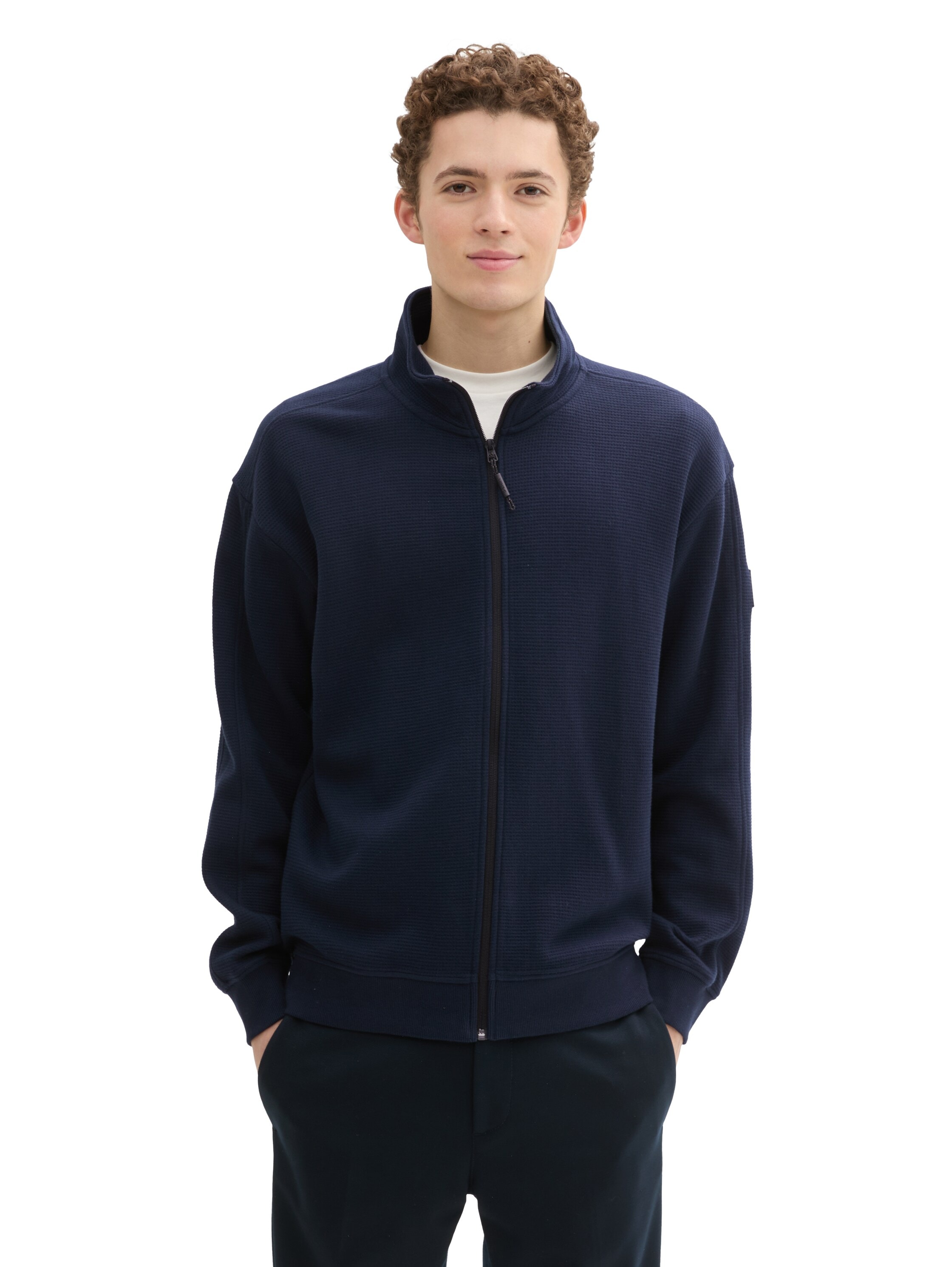 TOM TAILOR Denim Sweatjacke, mit Stehkragen