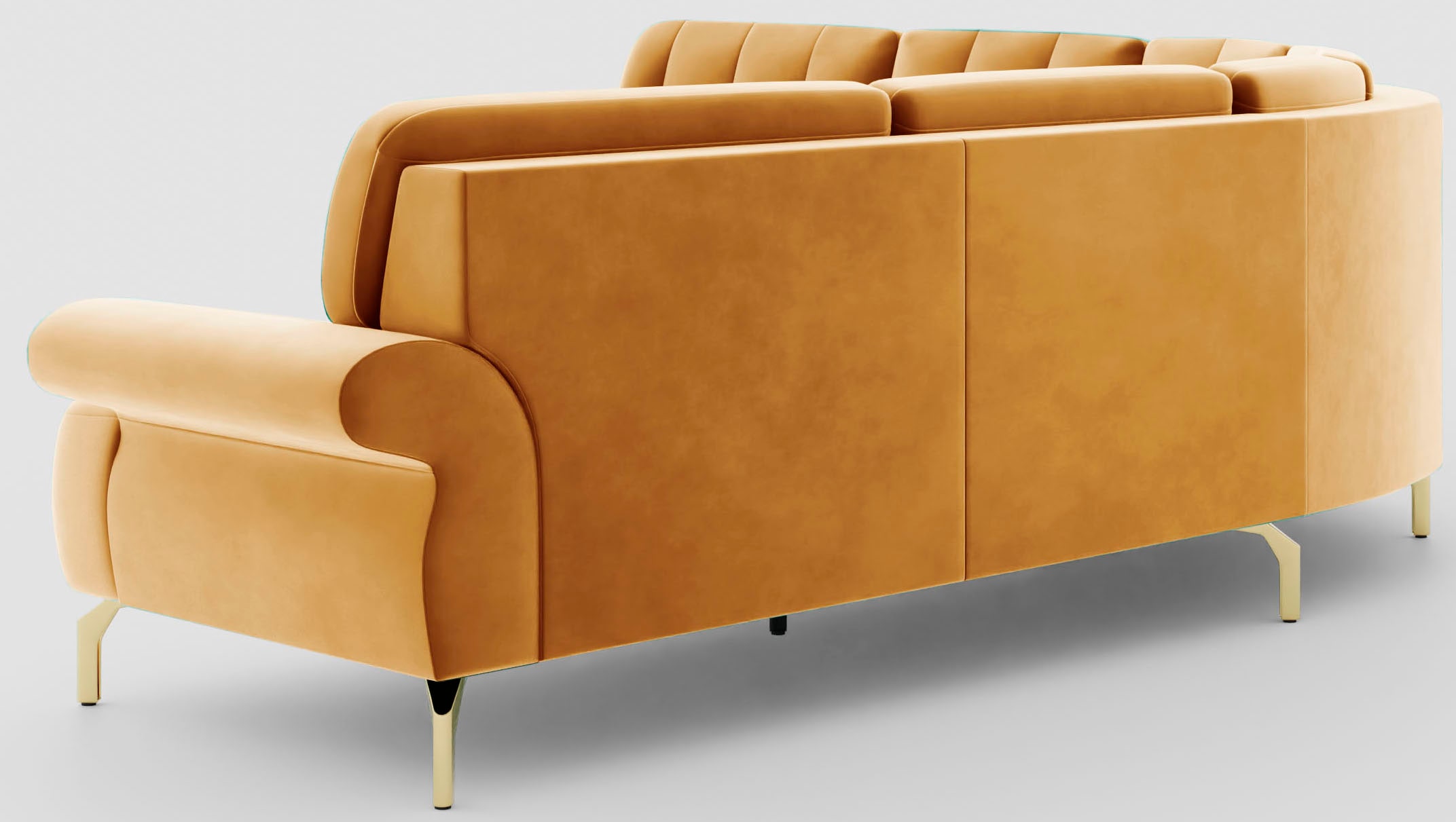 sit&more Ecksofa »Orient 1 L-Form«, inkl. 4 Zierkissen mit Strass-Stein, goldfarbene Metallfüße