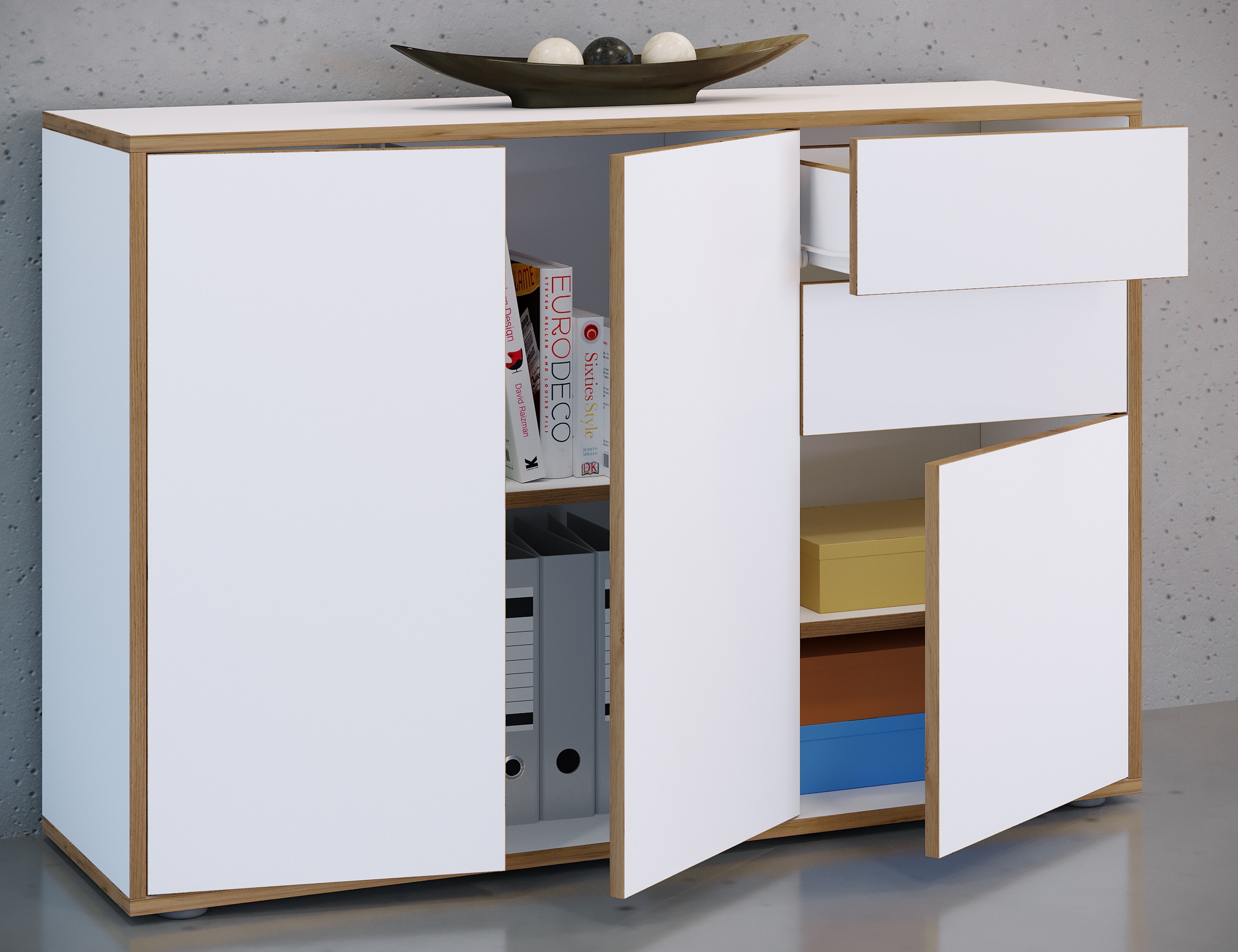 Thumbnail - VCM Kommode "Holz Kommode Sideboard Salia Breite 110 Schublade" 1 Stk. tlg.