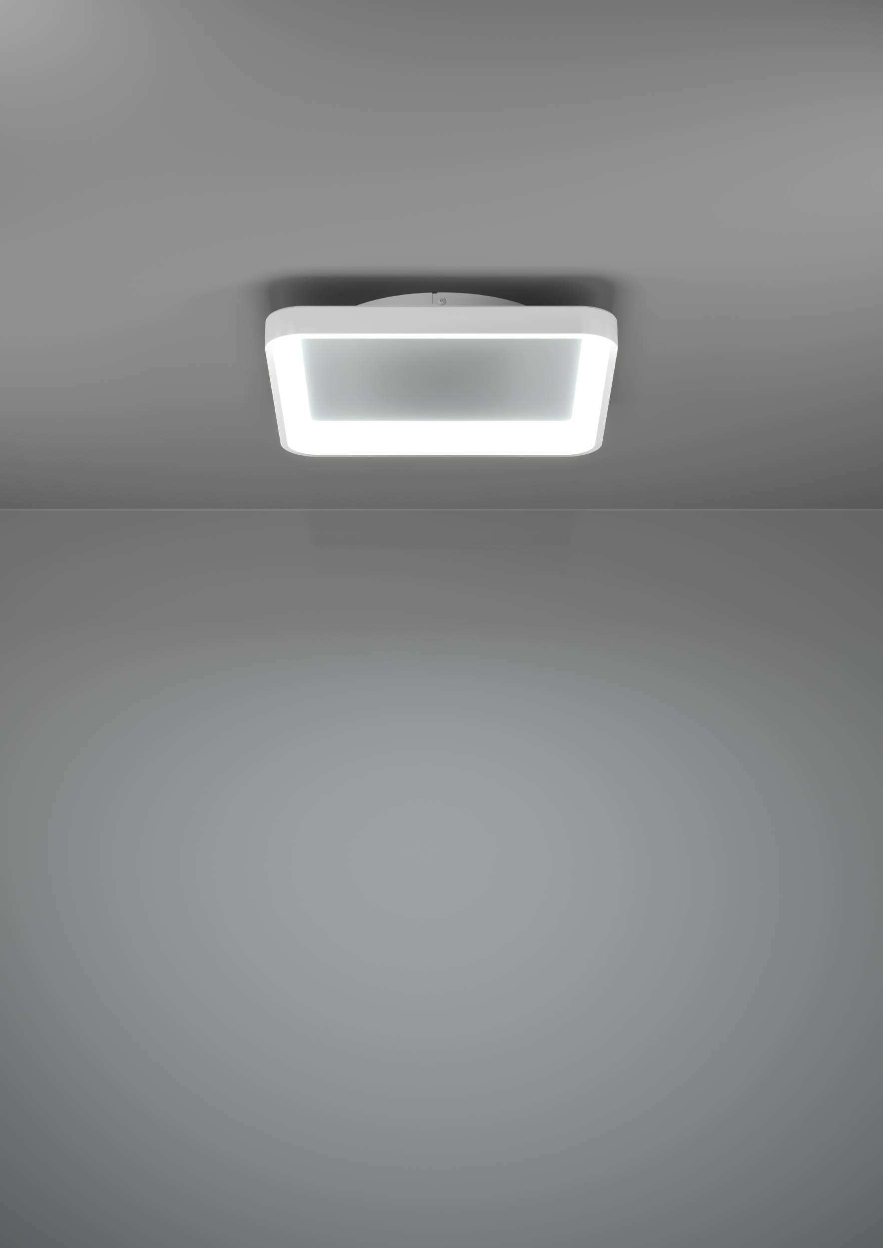 EGLO Deckenleuchte »Loretello Deckenlampe, Wohnzimmerlampe, Metall und Kunststoff, Lampe« LED-Modul 1 Stk. Kaltweiß | Neutralweiß | Warmweiß Wand-/Deckenleuchte - L35 x B35 x H7,5 cm - weiß - 12W inkl.
