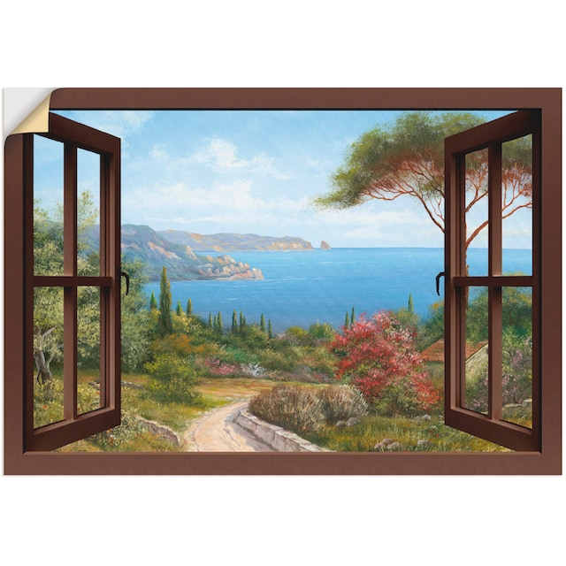 Artland Wandbild »Fensterblick Frühlingsmorgen«, Fensterblick, (1 St.), als  Leinwandbild, Wandaufkleber oder Poster in versch. Größen kaufen | BAUR