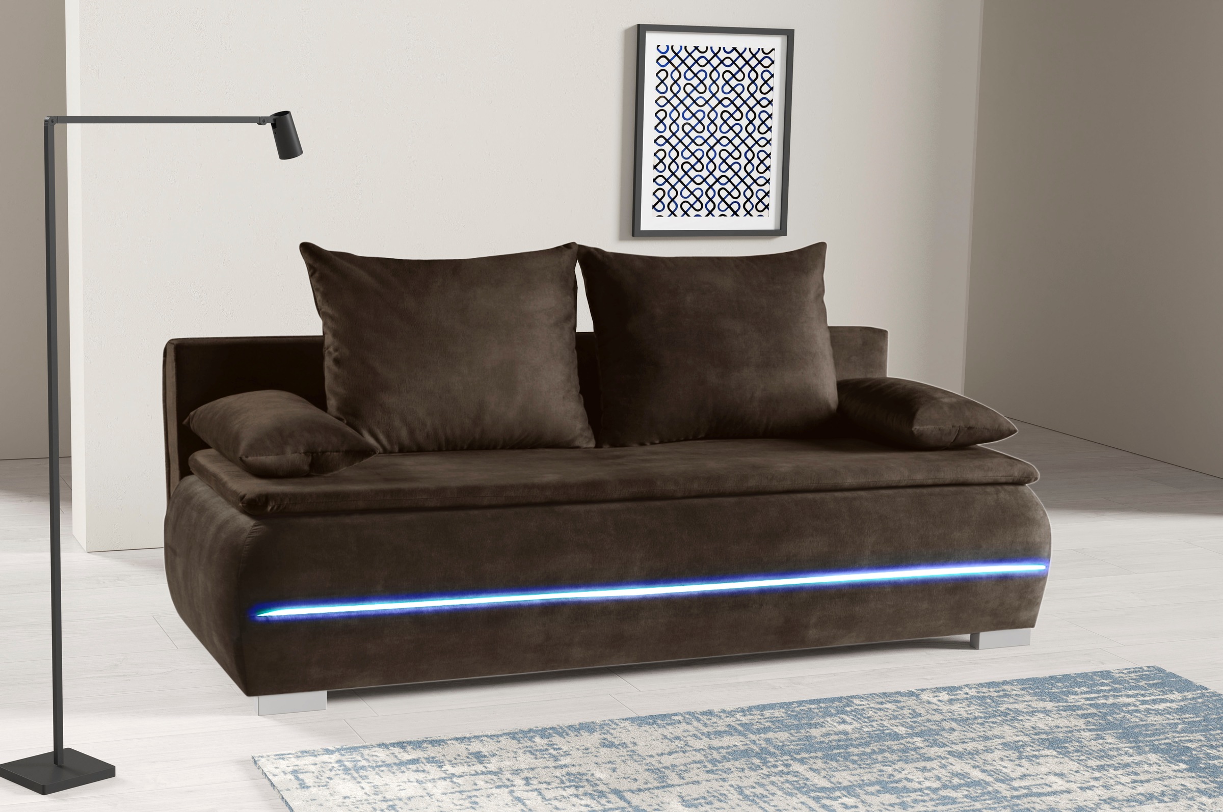 WERK2 Schlafsofa "Tekla LED, Bettcouch Breite 206cm, Liegefläche 200/140cm, günstig online kaufen