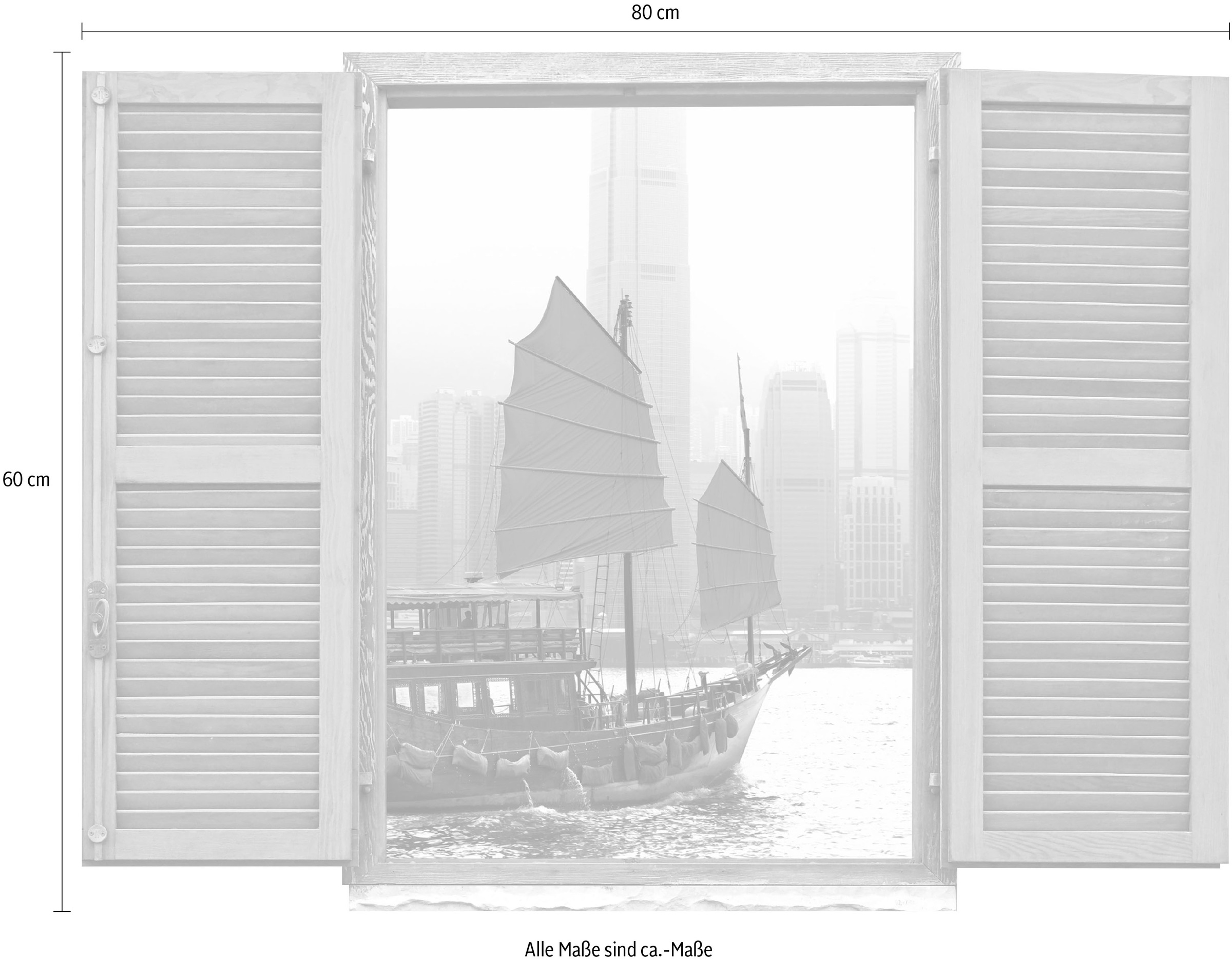 queence Wandtattoo »Piratenschiff«, (1 St.), Wandsticker, Wandbild, selbstklebend, 3D, Fenster
