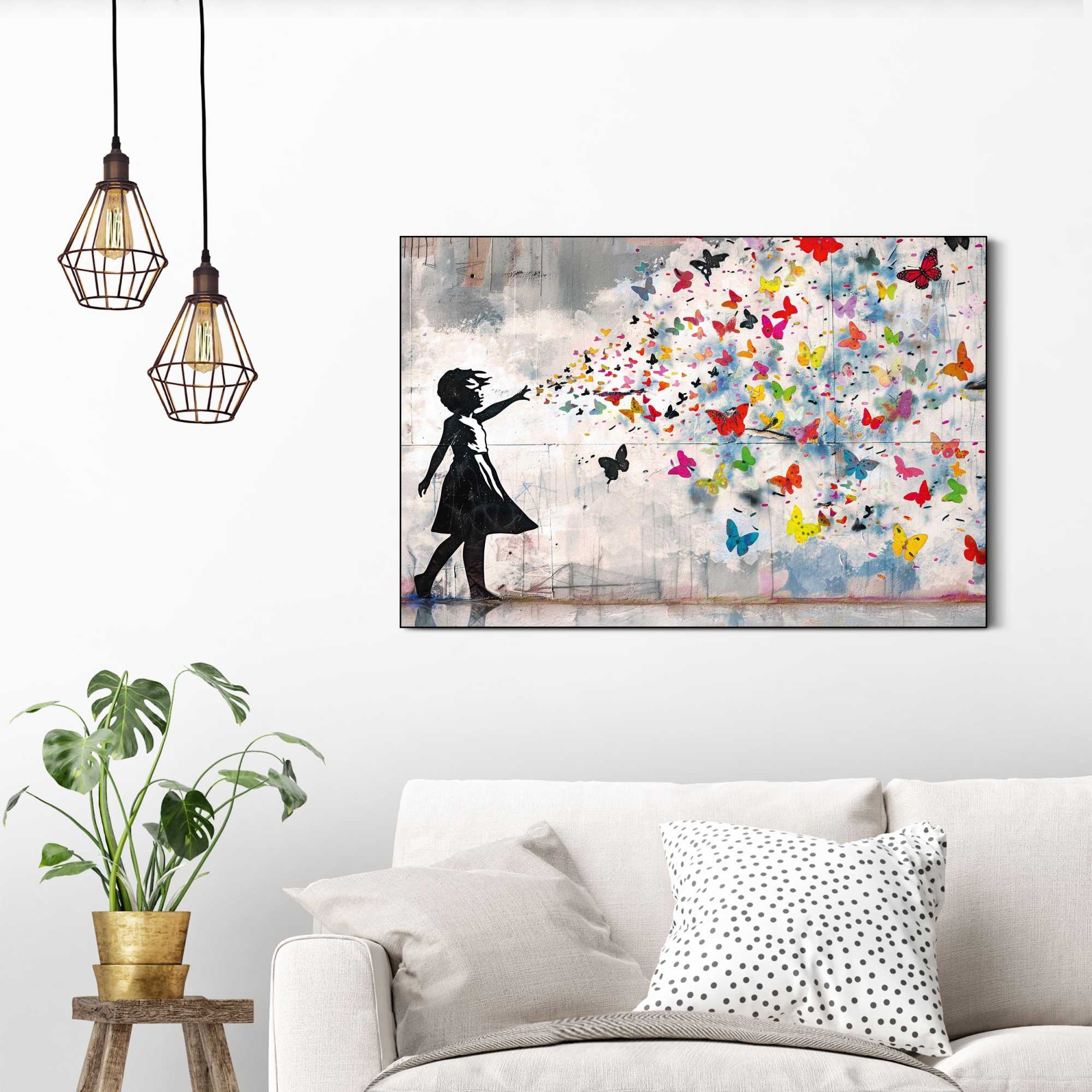 Reinders Wandbild "Butterfly Girl" Kinderzimmer - Mehrfarbig - MDF - Street Art - 90x60 cm
