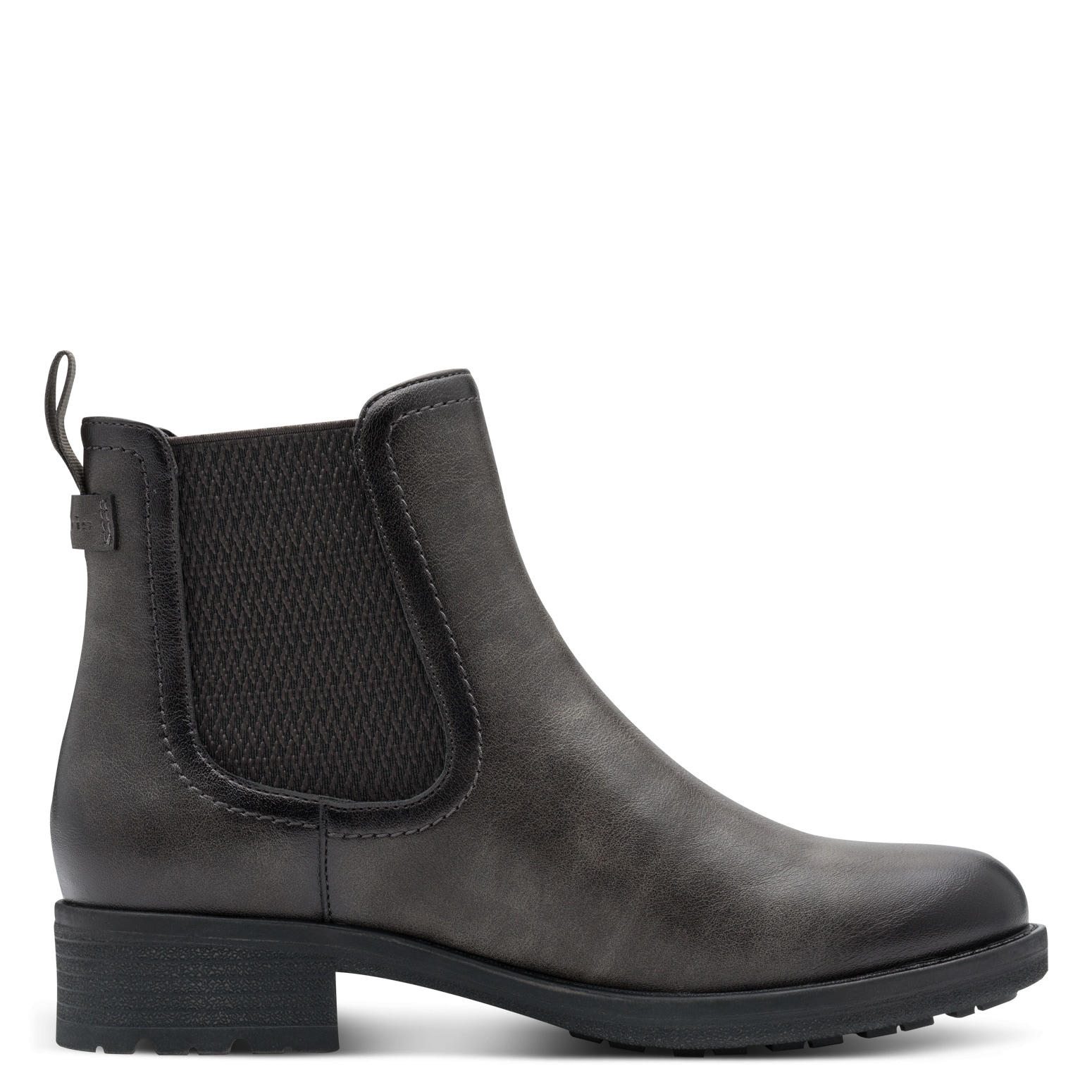 Tamaris Chelseaboots, Blockabsatz, Stiefelette, Schlupfschuh im Used Look