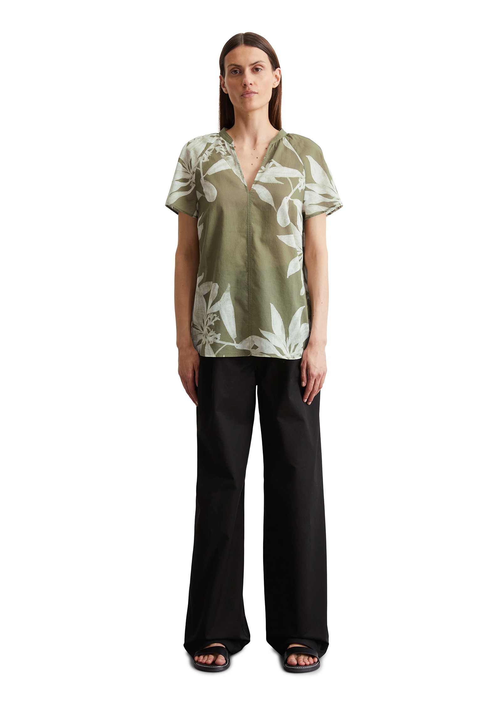 Marc O'Polo Kurzarmbluse »aus leichtem Baumwolle-Voile«