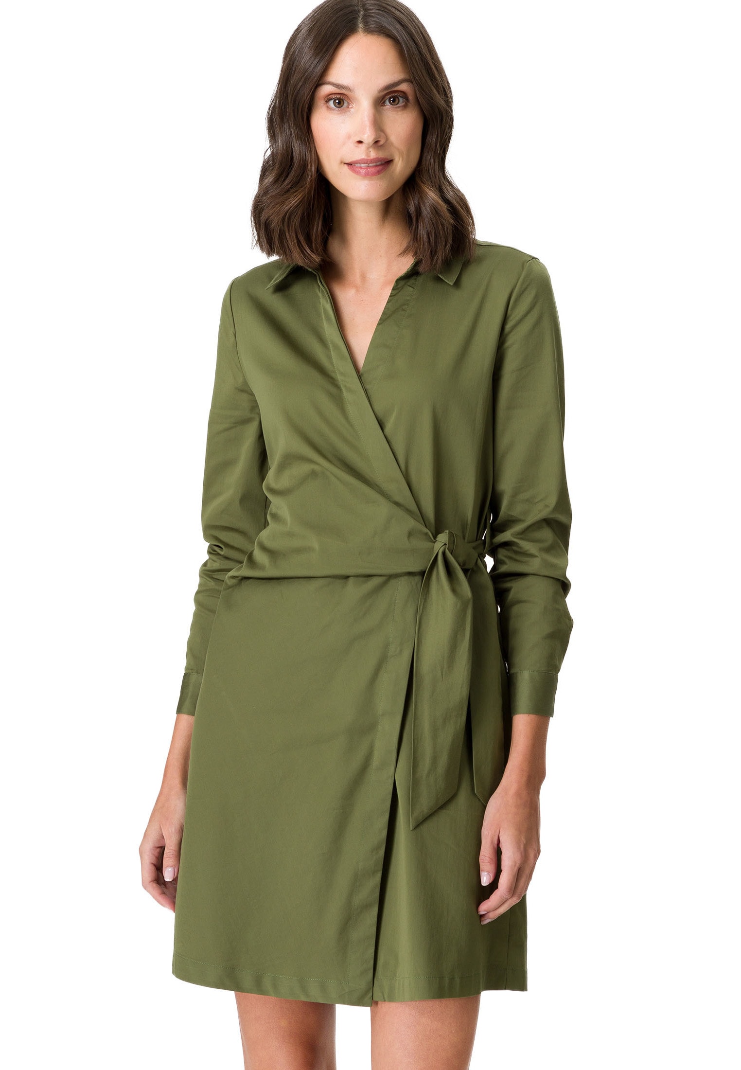 Zero Hemdblusenkleid »zero Hemdblusenkleid mit Wickeloptik«, Wickeldesign