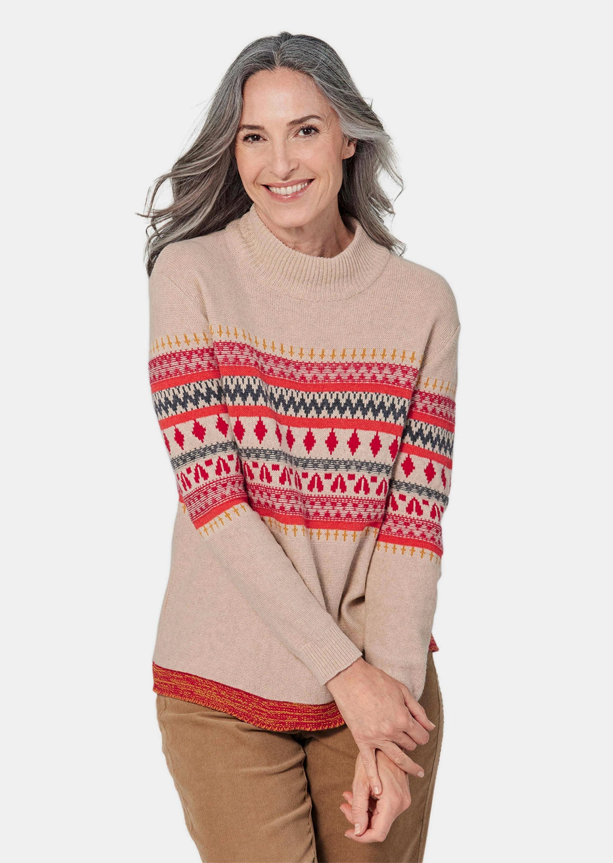 GOLDNER Rundhalspullover »Kurzgröße Strickpullover mit Rollkragen«