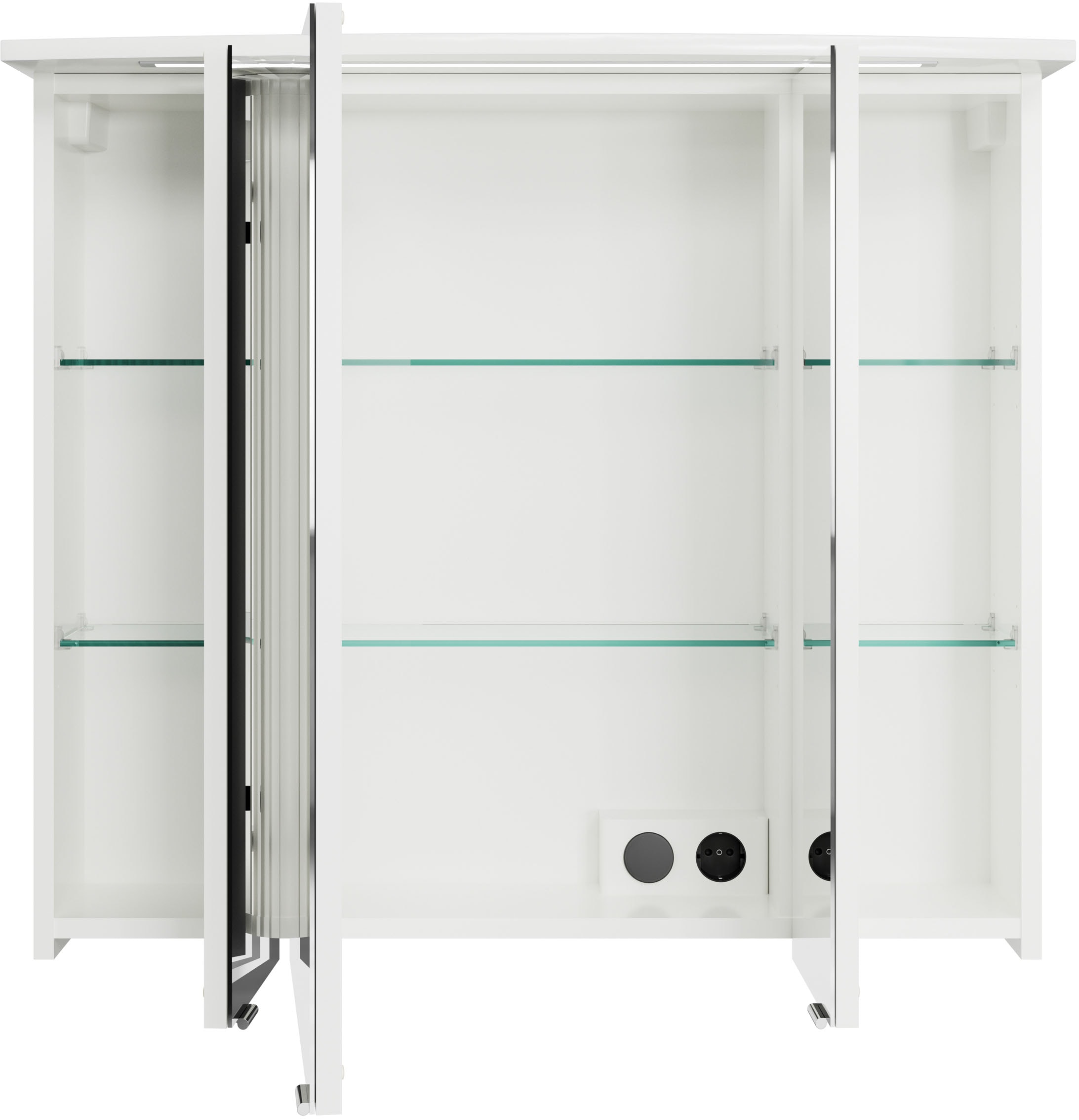 Saphir Badmöbel-Set »Serie 4010 2-teilig Keramik-Waschtisch mit LED-Spiegelschrank«, (Set), Badezimmer Set 84 cm breit, inkl. Türdämpfer, 3 Türen, 2 Schubladen