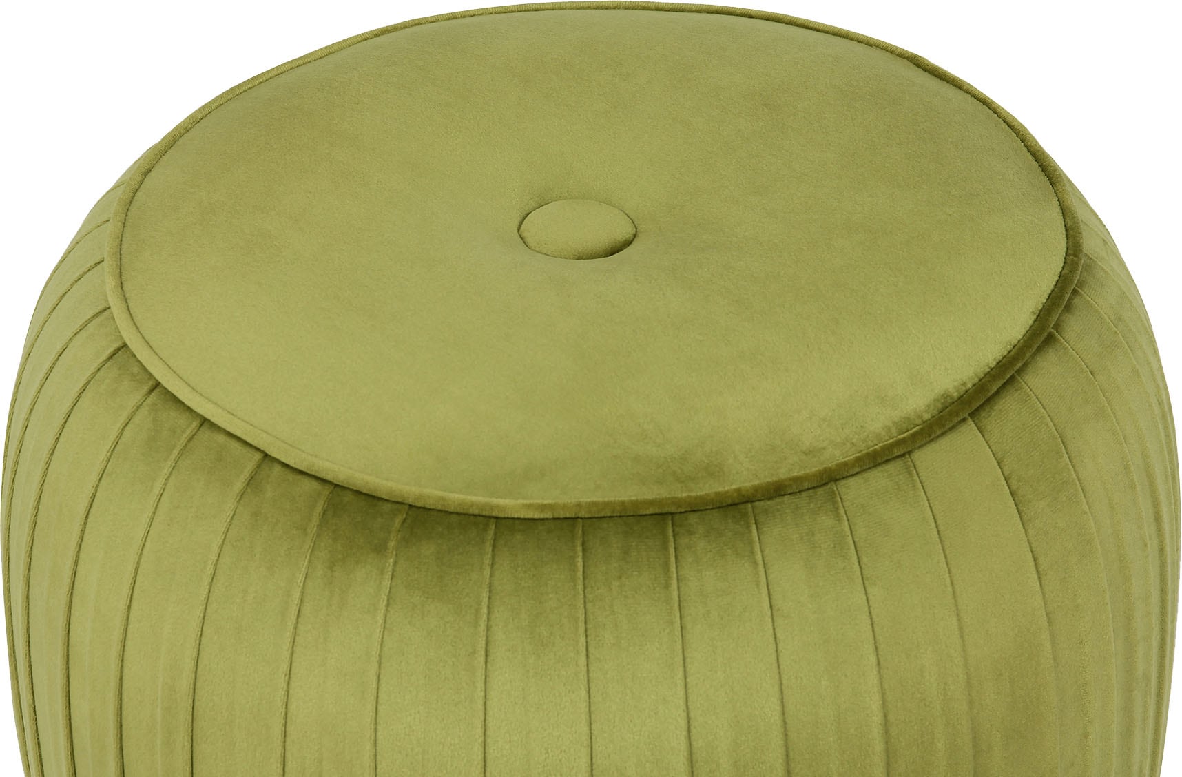 Kayoom Polsterhocker »Hocker Lyla 125, Edler Touch durch goldenen Sockel, Samtbezug«, (1 St.), samtweich, gesteppte Ziernaht, Edelstahlsockel, Hochwertiger Samtbezug