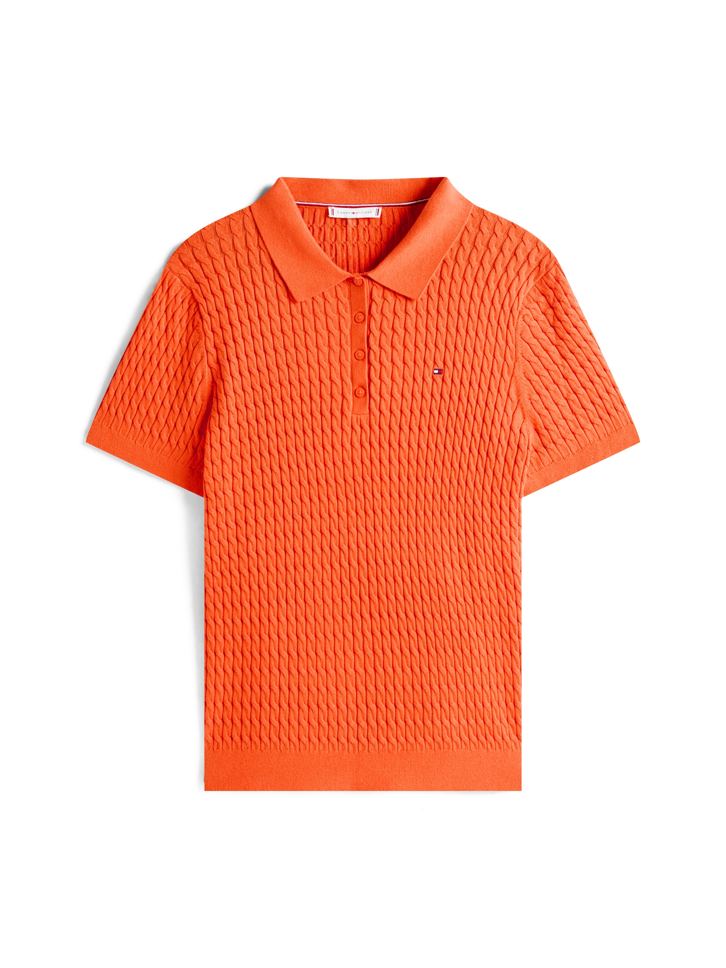 Tommy Hilfiger Curve Kurzarmpullover "CRV CO CABLE FINE GG POLO SWT" günstig online kaufen