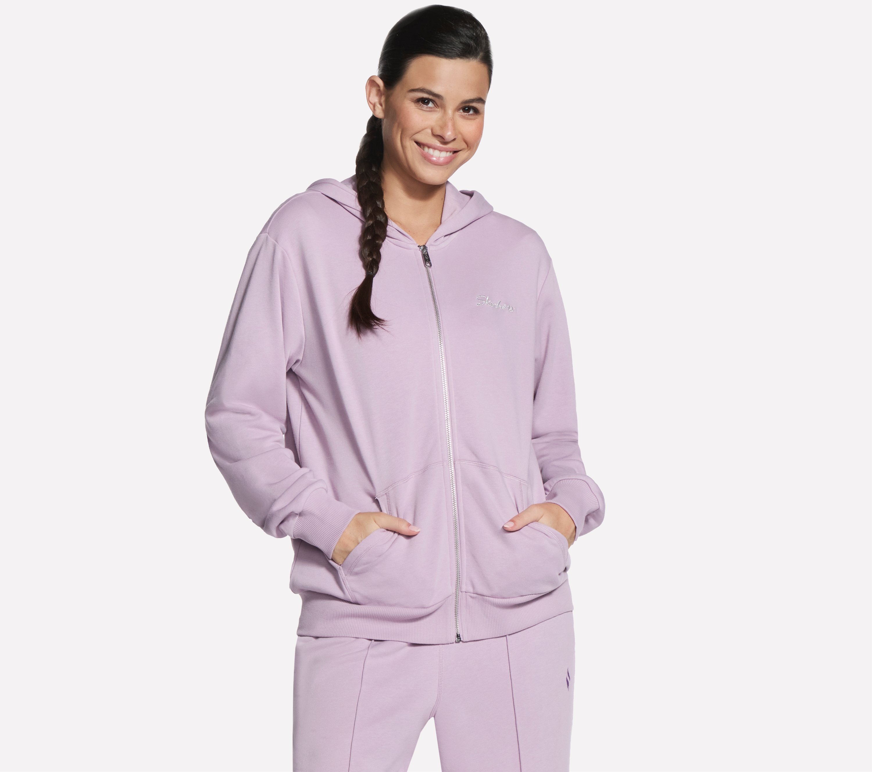 Skechers Kapuzensweatjacke "SIGNATURE FZ HOODIE" mit Kapuze, aus Baumwolle und Polyester