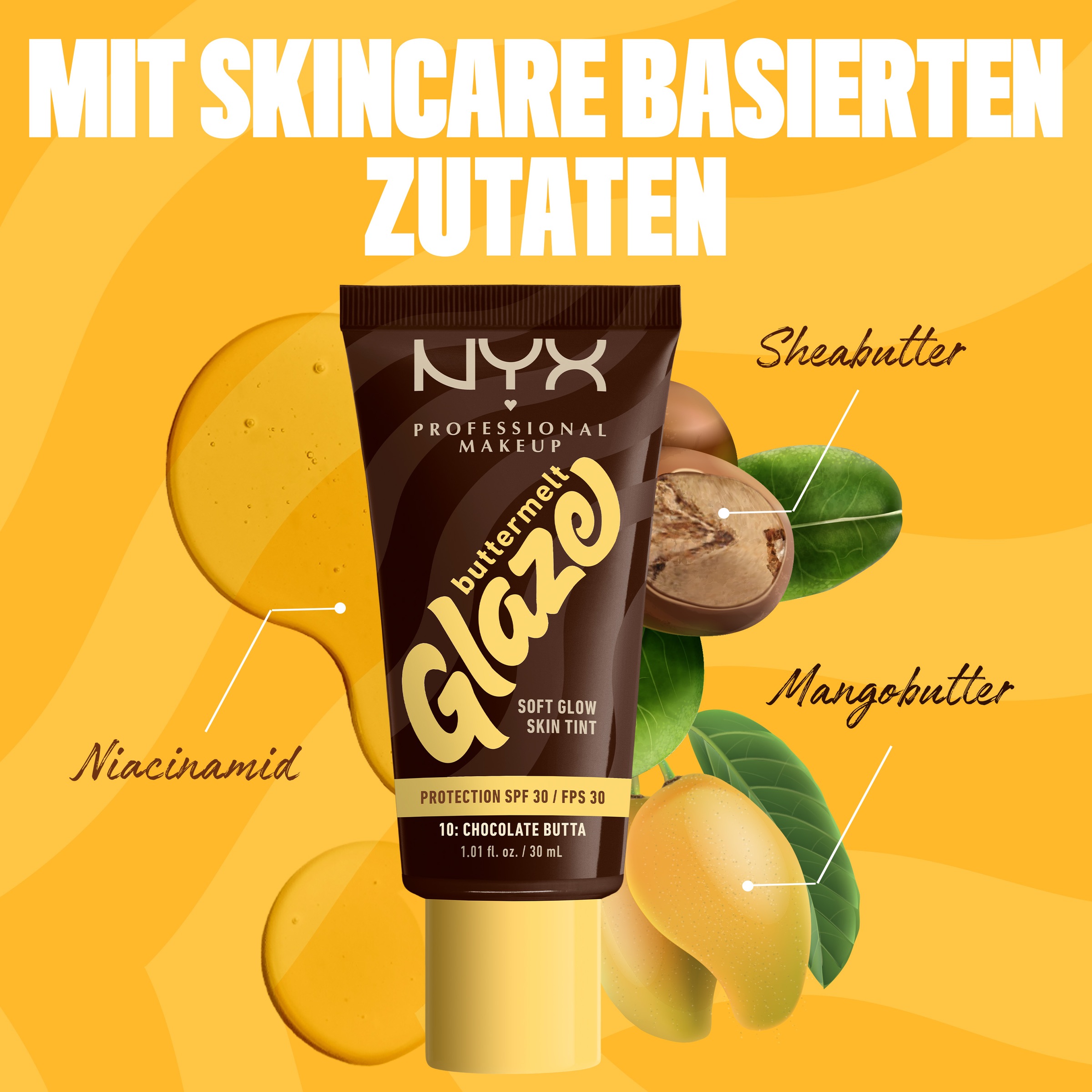 NYX Foundation »NYX Professional Makeup Buttermelt Glaze Foundation LSF 30«