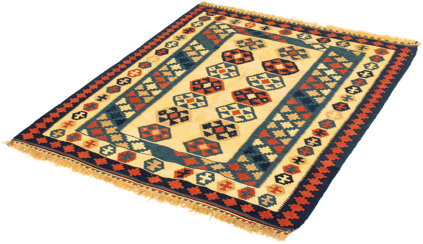 morgenland Wollteppich »Kelim - Oriental quadratisch - 105 x 97 cm - beige«, quadratisch, Wohnzimmer, Einzelstück