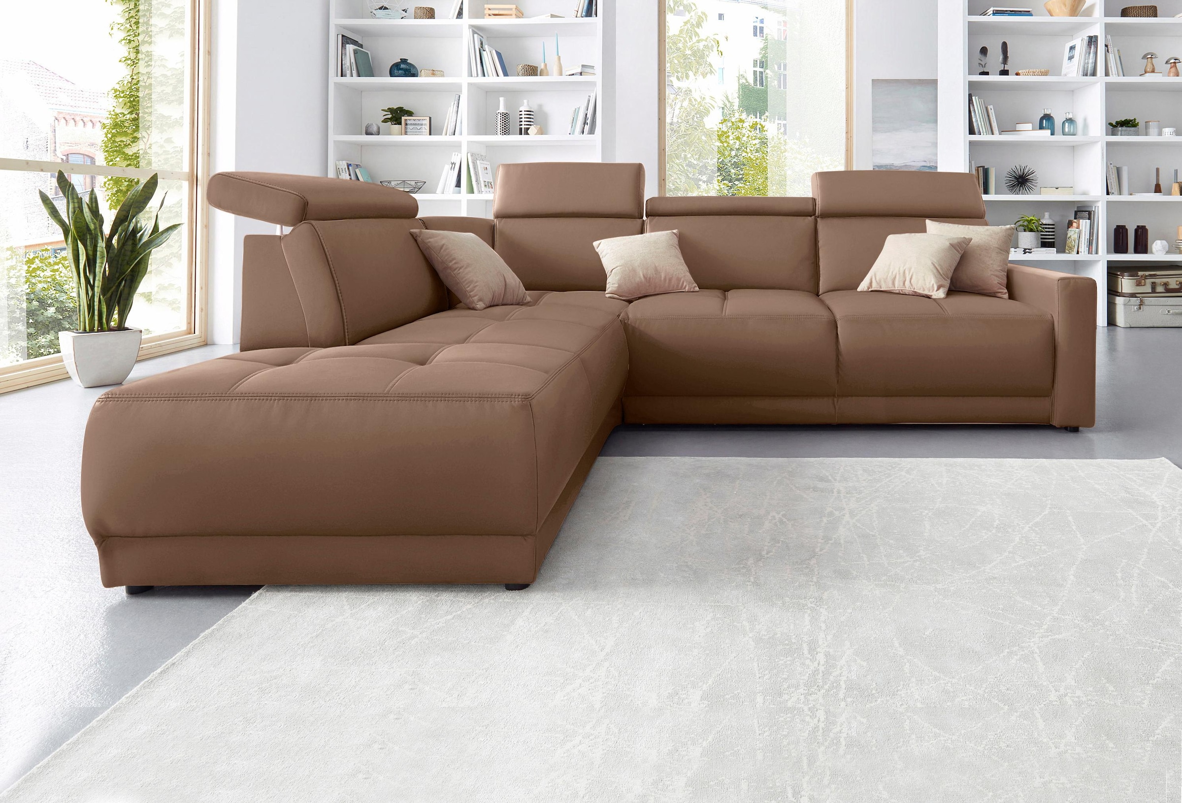 DOMO collection Ecksofa "Ava, moderne Sitzheftung mit toller Doppelnaht, ko günstig online kaufen