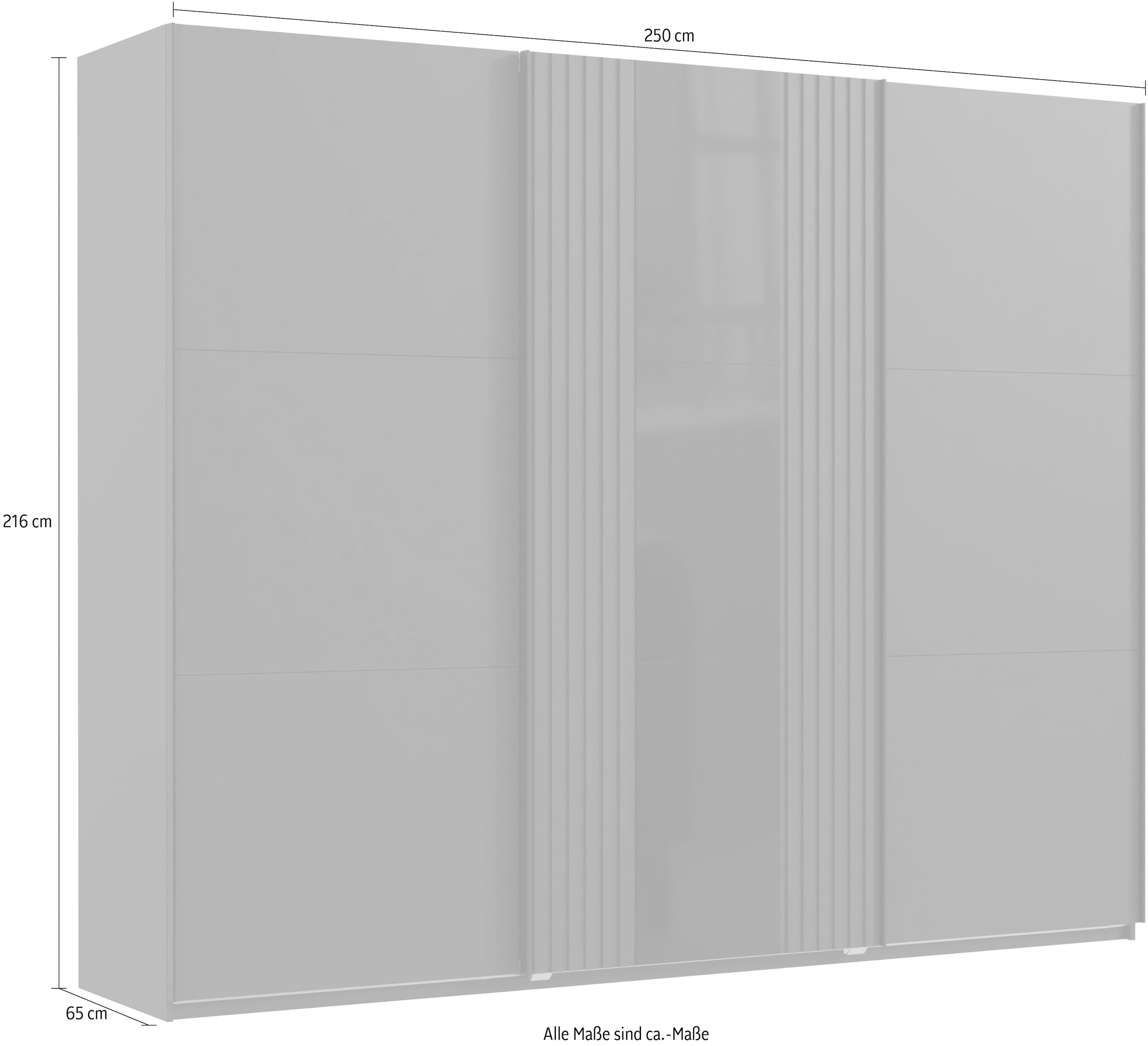 Wimex Schwebetürenschrank »Atlanta by fresh to go«, mit Akustikpaneel Optik (3D Leisten), Lamelle