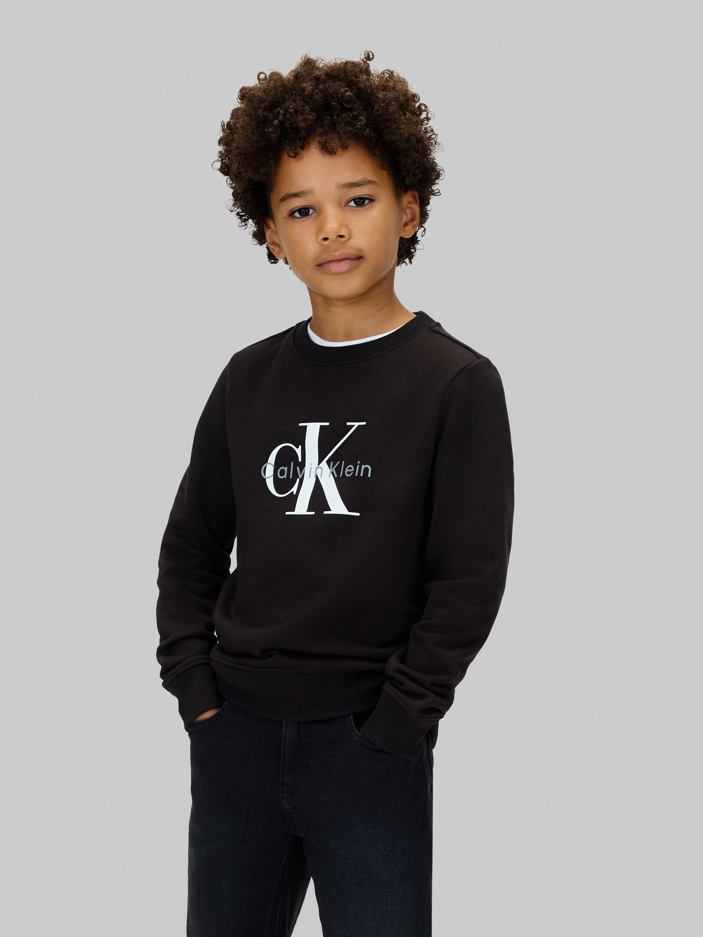 Calvin Klein Jeans Sweatshirt "CK MONOGRAM TERRY CN SWEATSHIRT", für Kinder bis 16 Jahre, Logo-Print