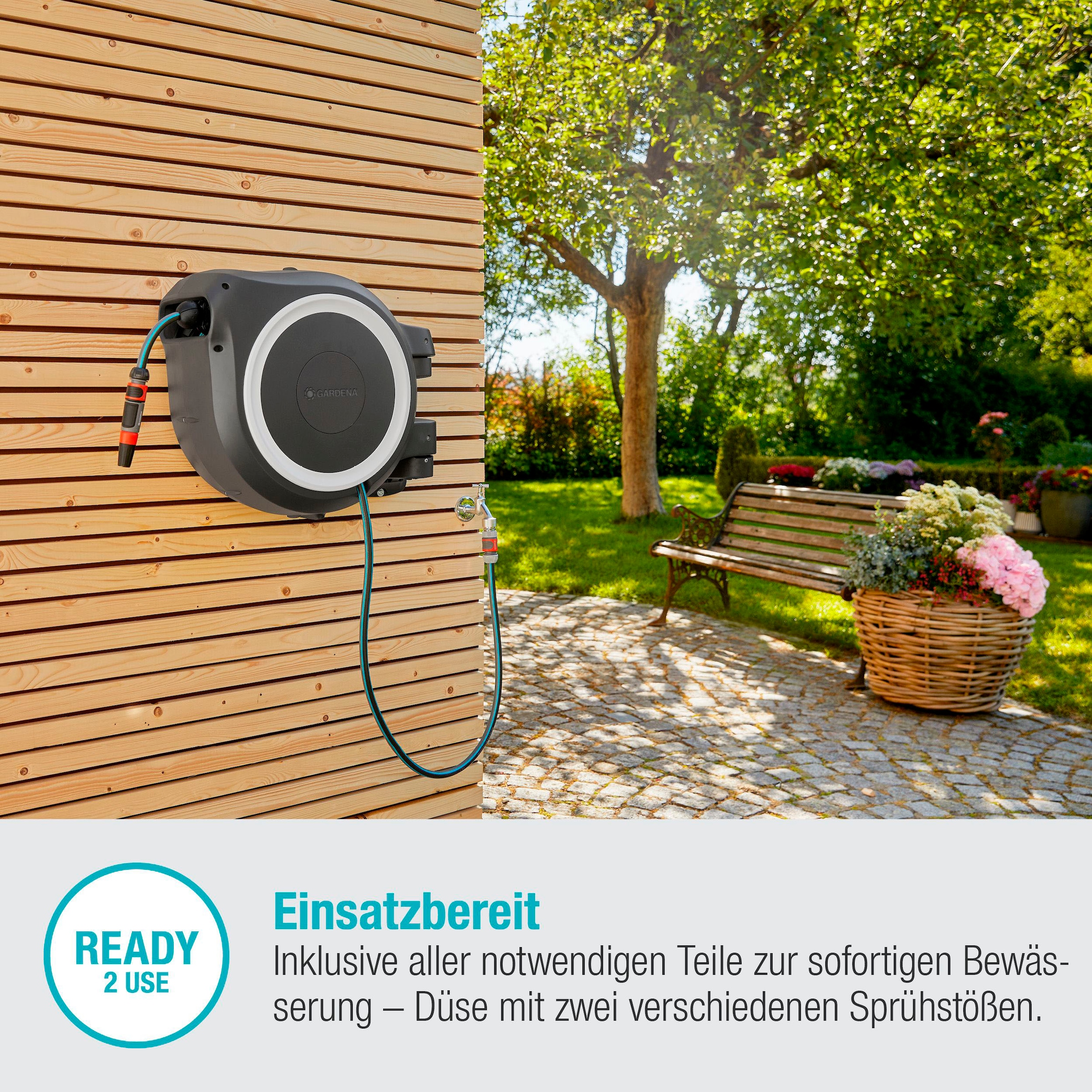 GARDENA Wandschlauchbox »RollUp M/L, 18622-20« mit 25 Meter Schlauch