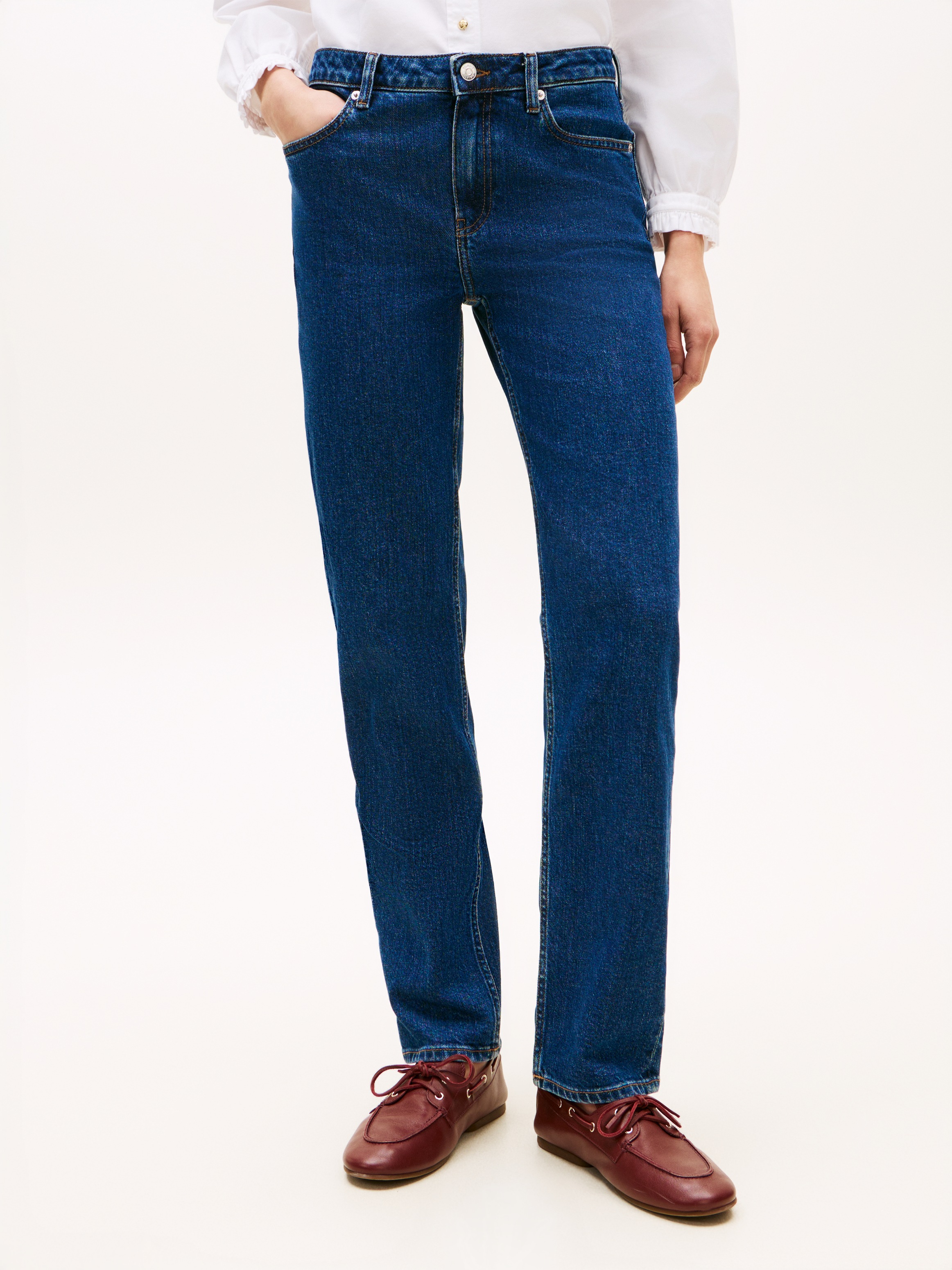 Tommy Hilfiger Straight-Jeans mit dezenter Logostickerei günstig online kaufen