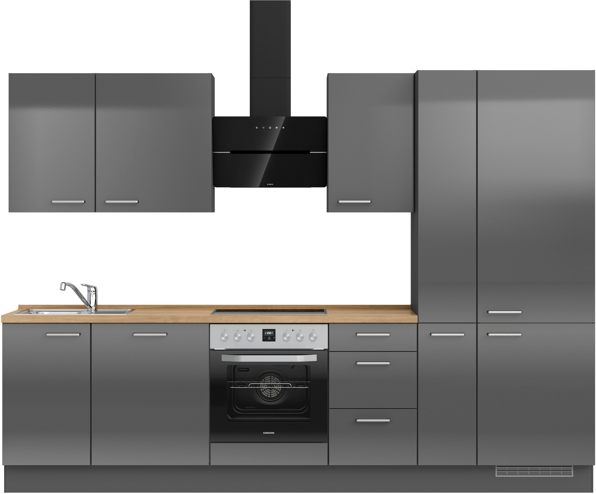 nobilia ""Flash II", NEU: individuell anpassbar mit gratis Profi-Beratung" vormontiert, Breite 300 cm, Ausrichtung wählbar, wahlw. mit E-Geräten