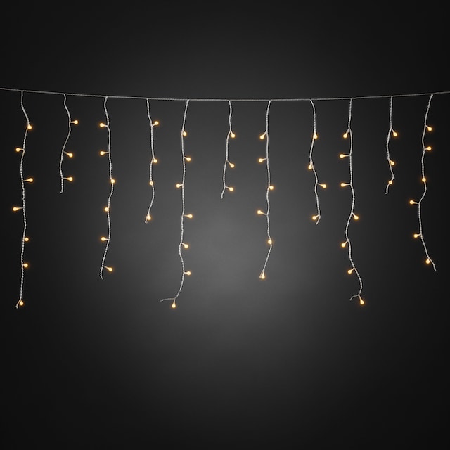 KONSTSMIDE LED-Lichtervorhang »Weihnachtsdeko aussen«, 200 St.-flammig, LED  Eisregen mit weißen Globes, 200 bernsteinfarbene Diode kaufen | BAUR