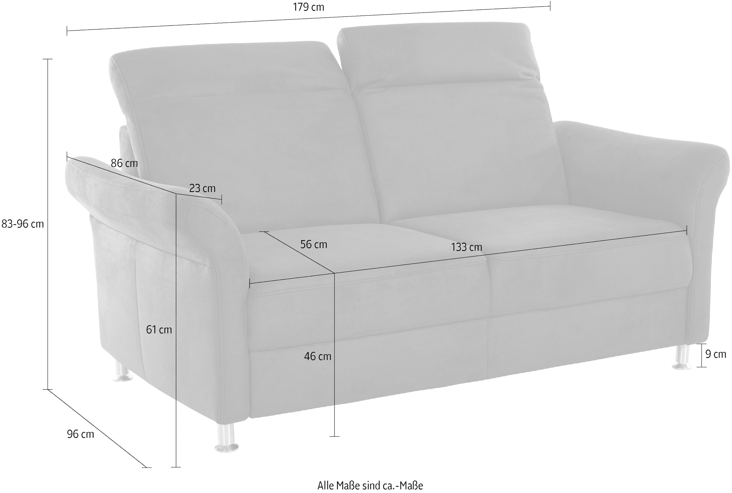 sit&more 2,5-Sitzer »Darwin«, inklusive Federkern, wahlweise mit Kopfteilverstellung
