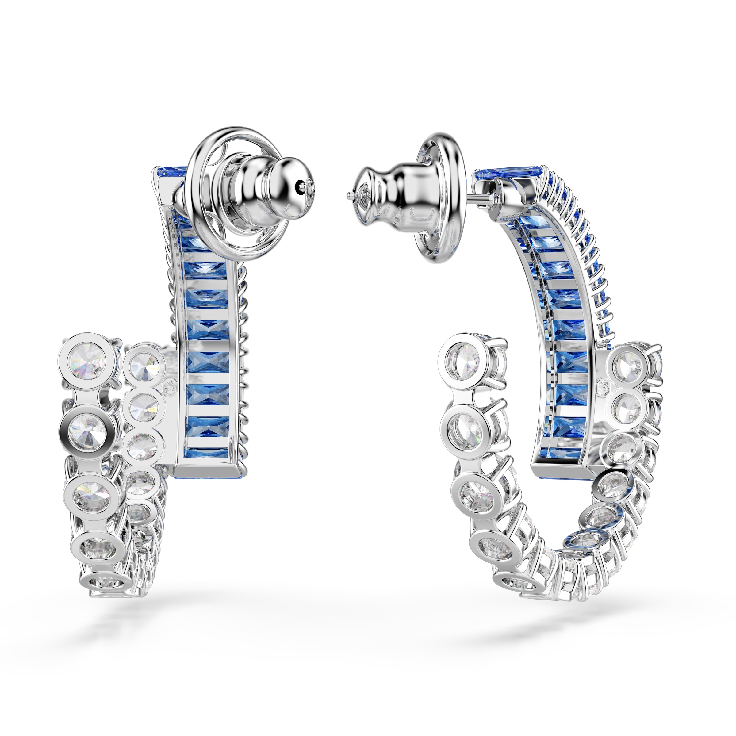 Paar Ohrstecker SWAROVSKI "Schmuck Geschenk Matrix Ohrringe", silber (metallfarben, kristallweiß, kristallweiß), Ohrringe, Damen, Metall, mit Swarovski Kristall, Swarovski Zirkonia (synth.) 7