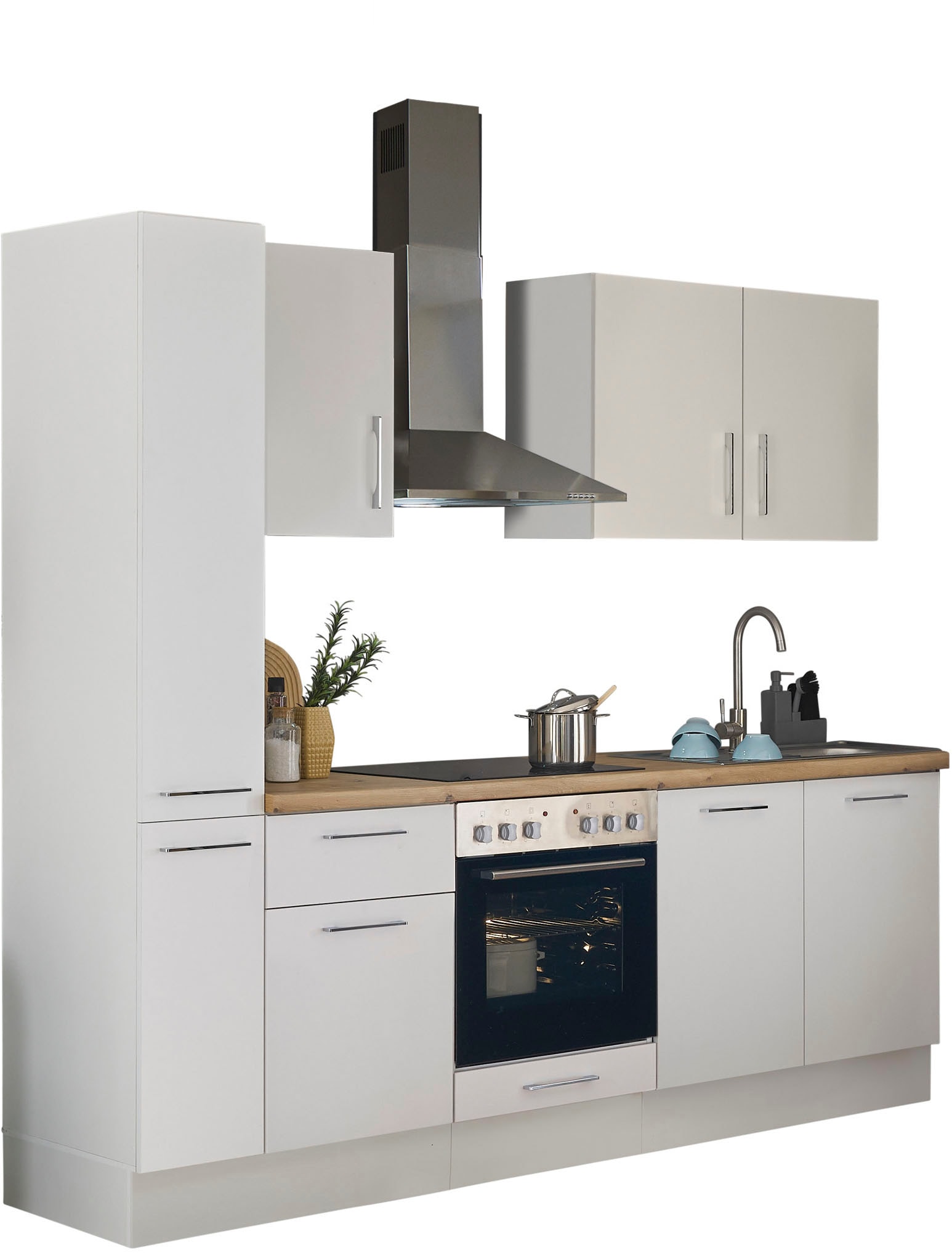 BASIC by Balculina Küchenzeile »Turin« Breite 240 cm, wahlweise mit E-Geräten