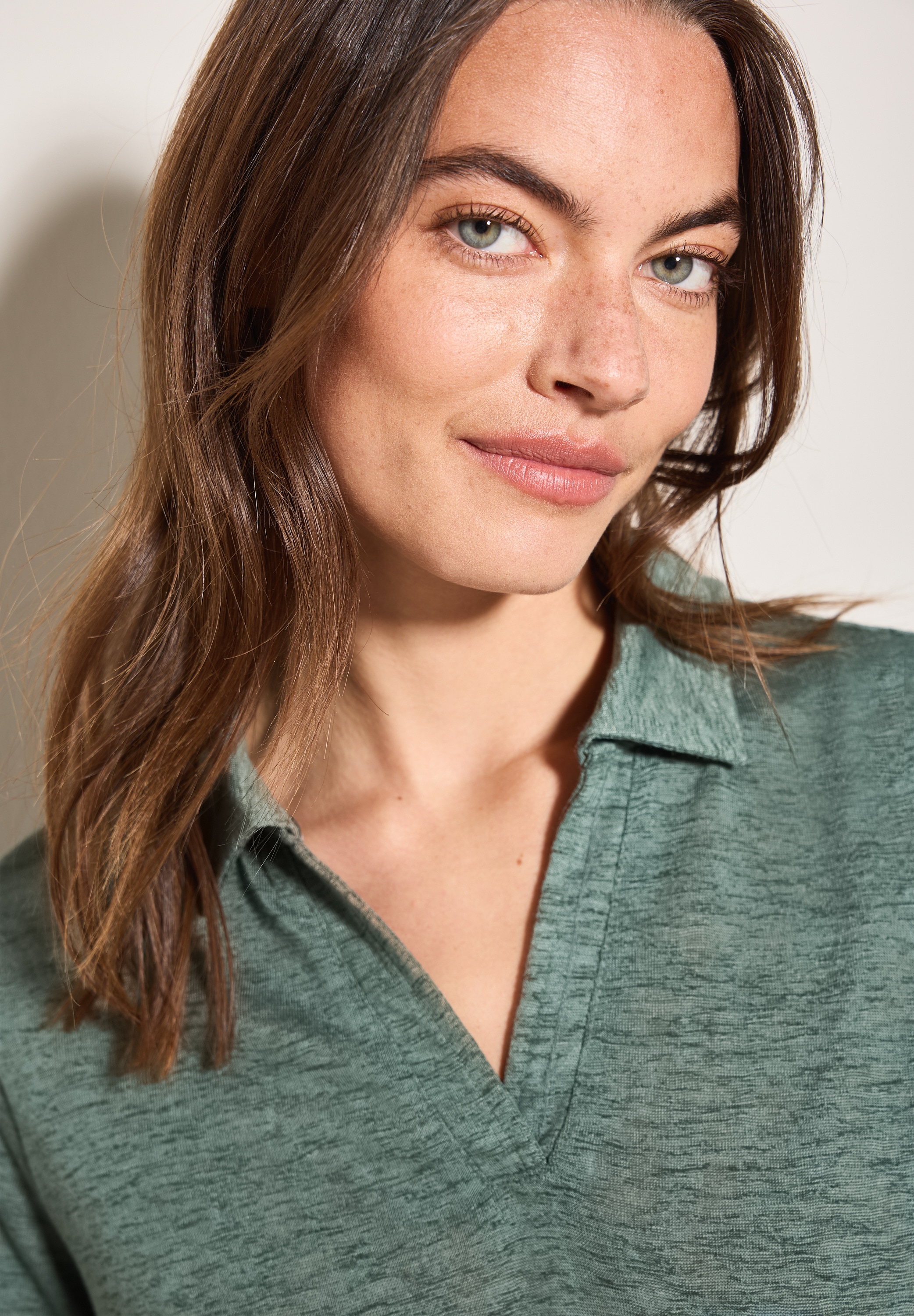 Cecil Poloshirt, in Leinen-Optik