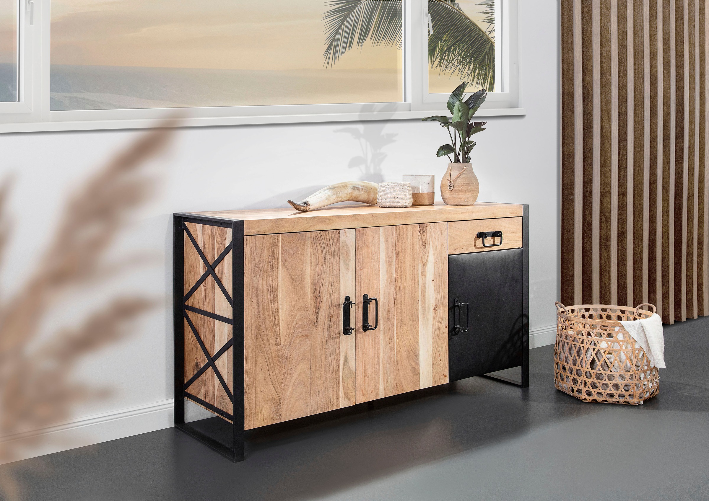 Gutmann Factory Sideboard "Downtown", Kommode aus massivem Akazienholz mit günstig online kaufen