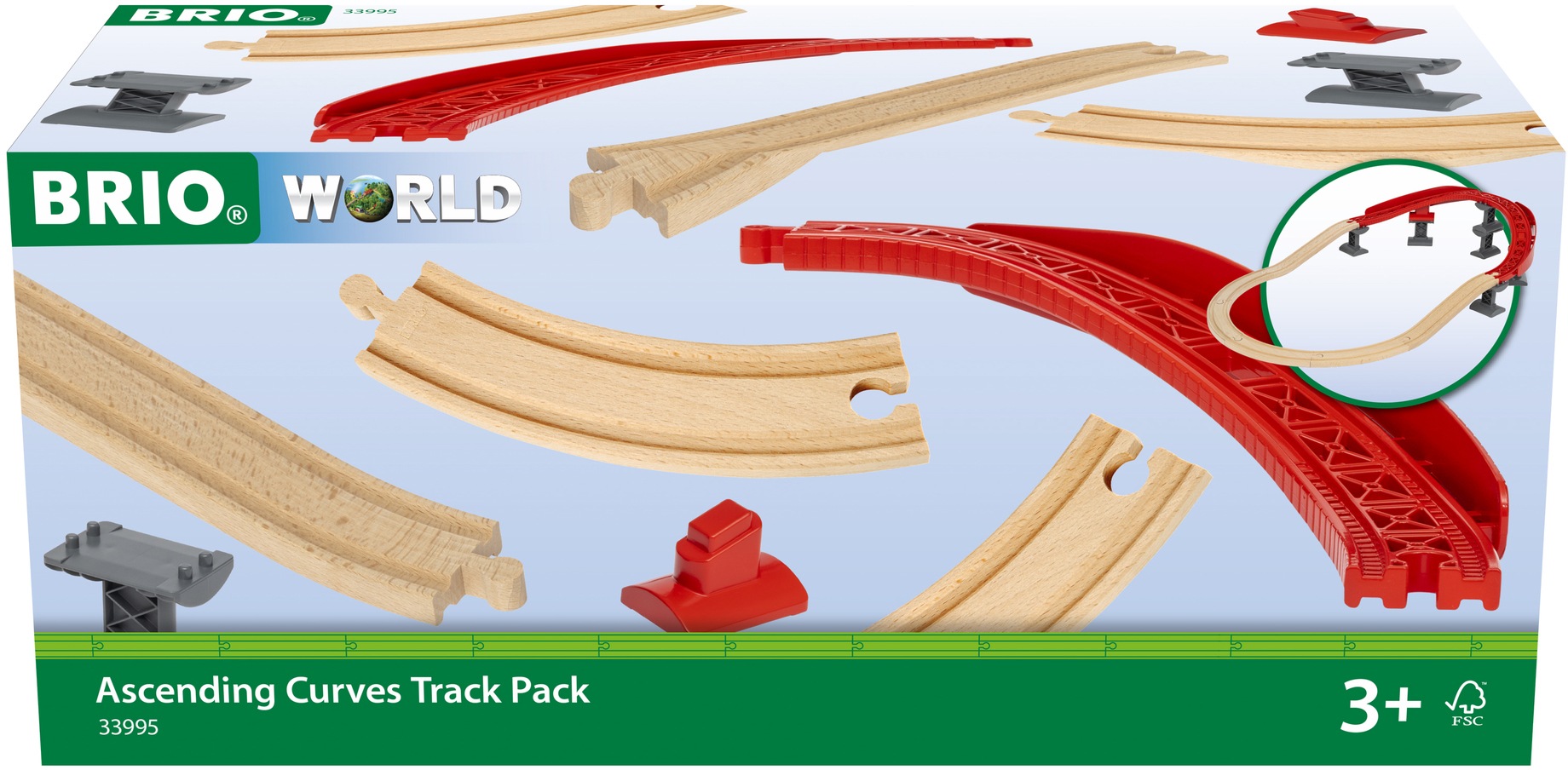 BRIO® Schienenerweiterungs-Set »BRIO® WORLD, Schienenpaket Berg und Tal«, FSC® - schützt Wald - weltweit
