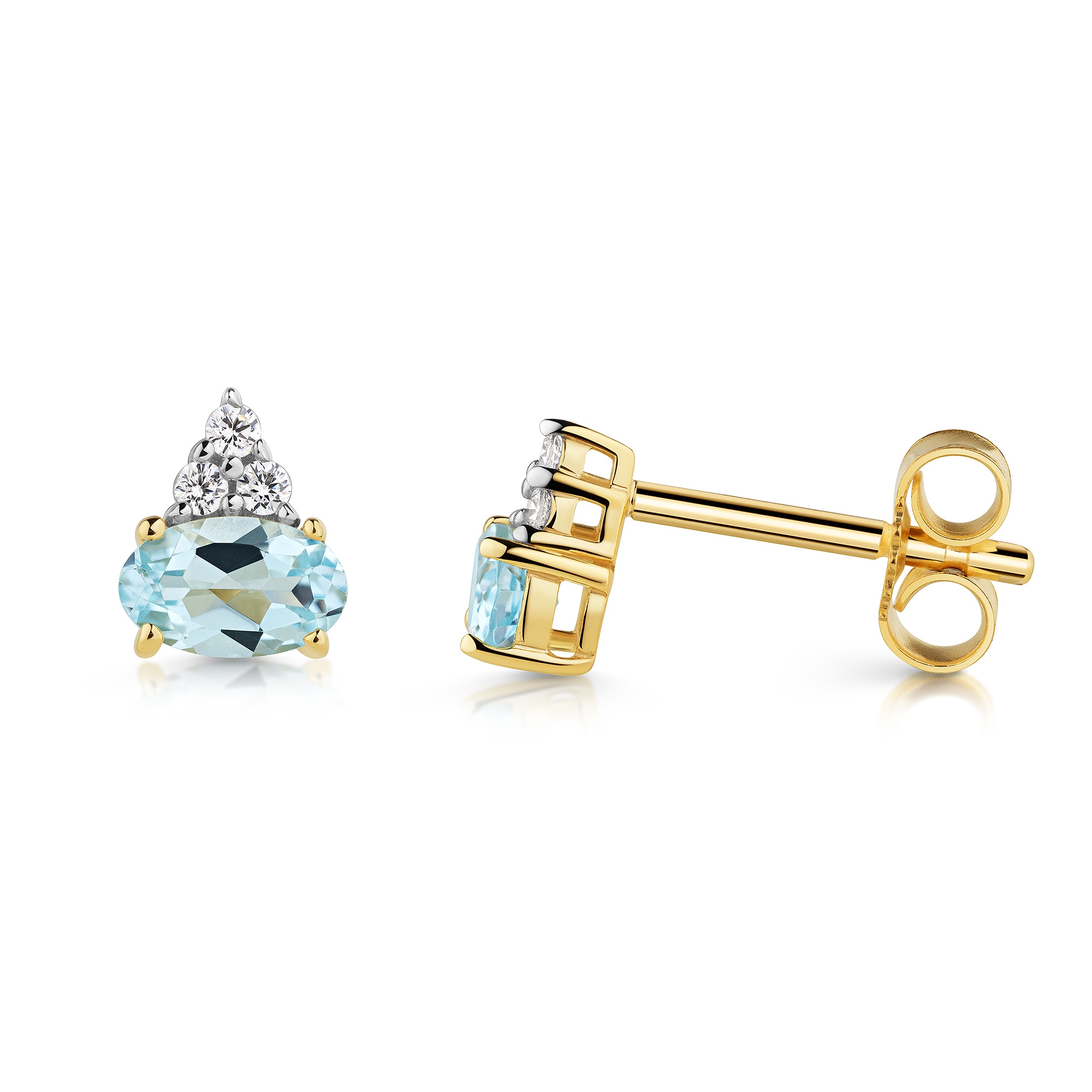Fascination by Ellen K. Paar Ohrstecker »375 Gold Gelb Sky Blue Topas blau Zirkonia Ohrstecker«