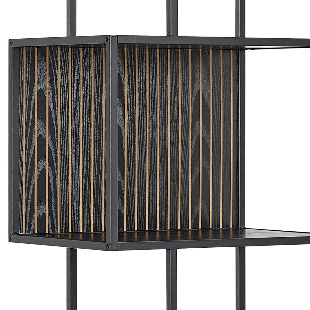 ACTONA GROUP Bücherregal »Seaford, Standregal, Regal, Raumteiler« 77x35x185 cm,  schwarzer Stahlrahmen, 5 Regale, Wendemodul, Breite 77 cm