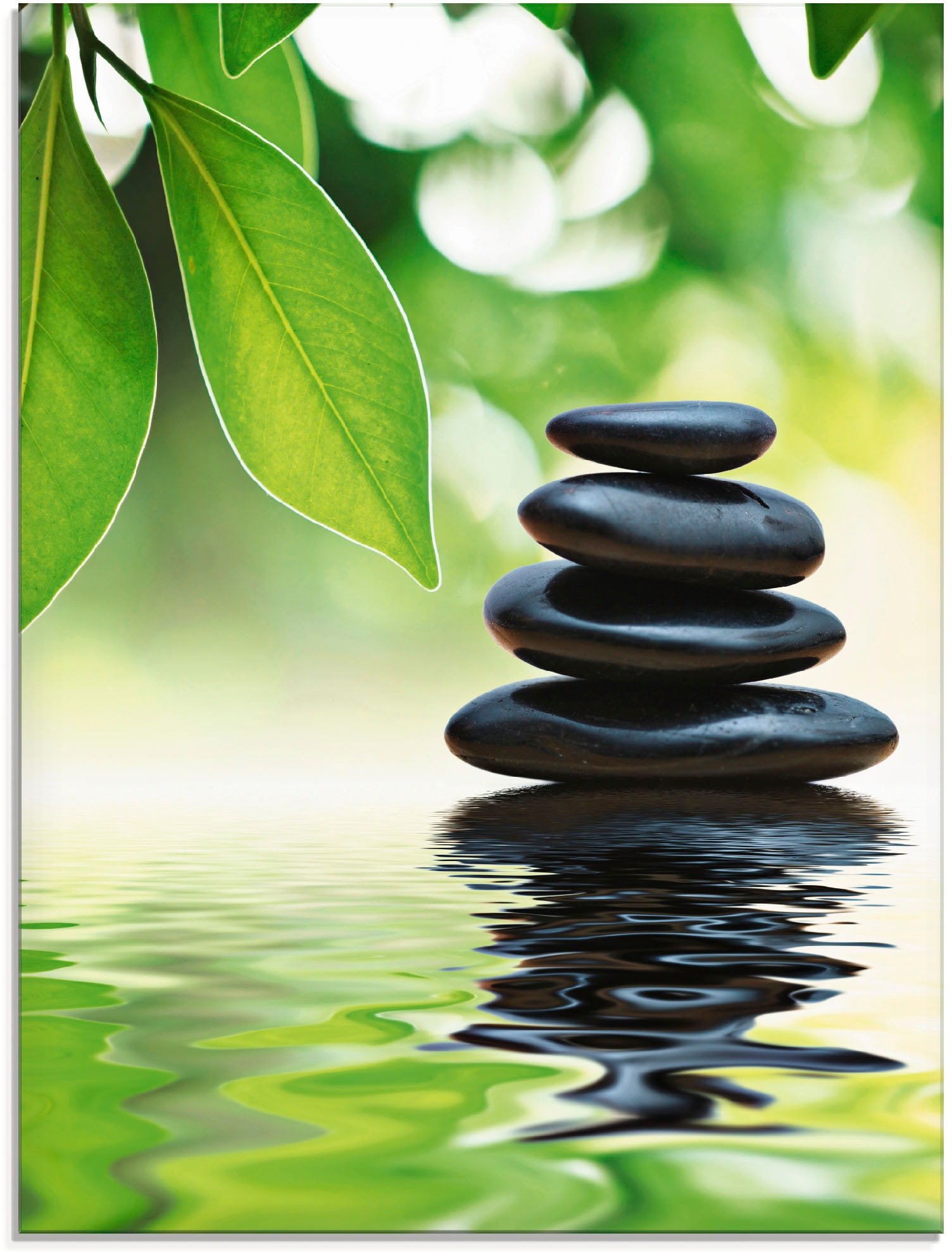Artland Glasbild "Zen Steinpyramide auf Wasseroberfläche" Zen 1 Stk. tlg. in verschiedenen Größen