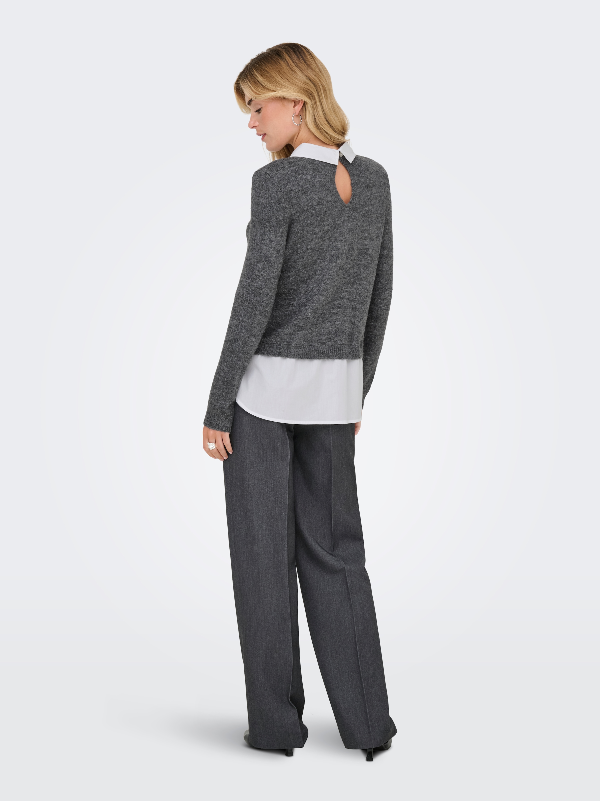 ONLY Strickpullover »ONLDOLLY LS WOVEN MIX PEARL PULL CC KNT«