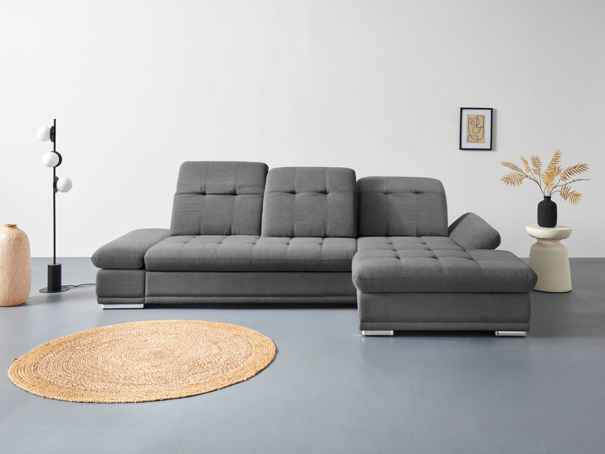 COTTA Ecksofa "Holiday L-Form mit Sitztiefen-, Armteil- und Kopfteilverstellung" wahlweise mit Schlaffunktion & Bettkasten