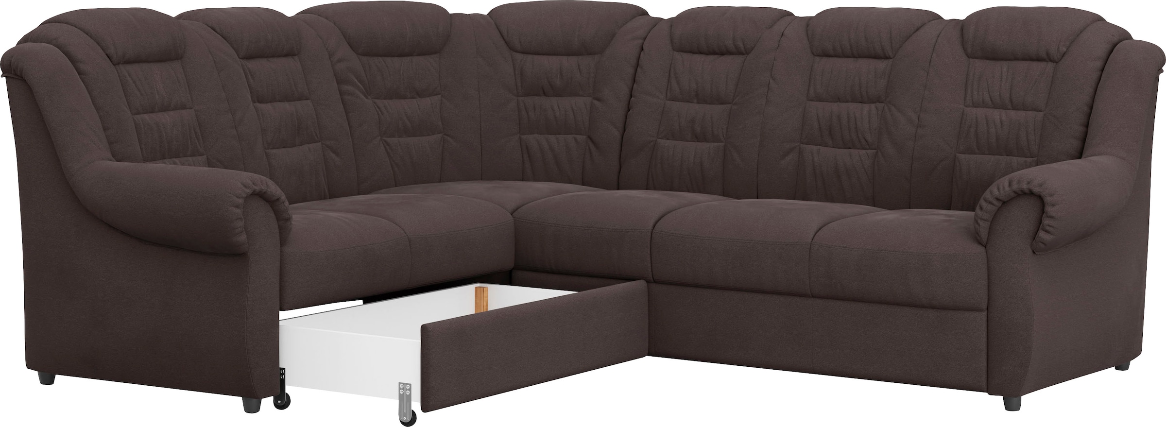 Home affaire Ecksofa »Boston L-Form«, mit hoher Rückenlehne, wahlweise mit Bettfunktion & Stauraum