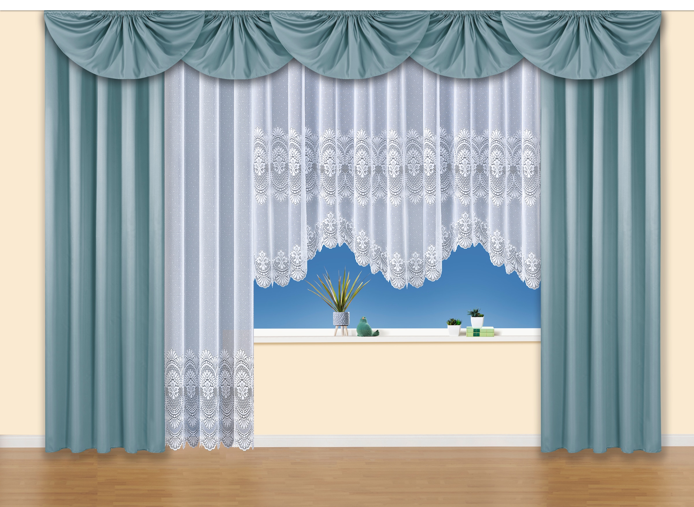 Weckbrodt Mittelbogen "Nicoletta" Kräuselband 1 Stk. tlg. Querbehang, Gardi günstig online kaufen