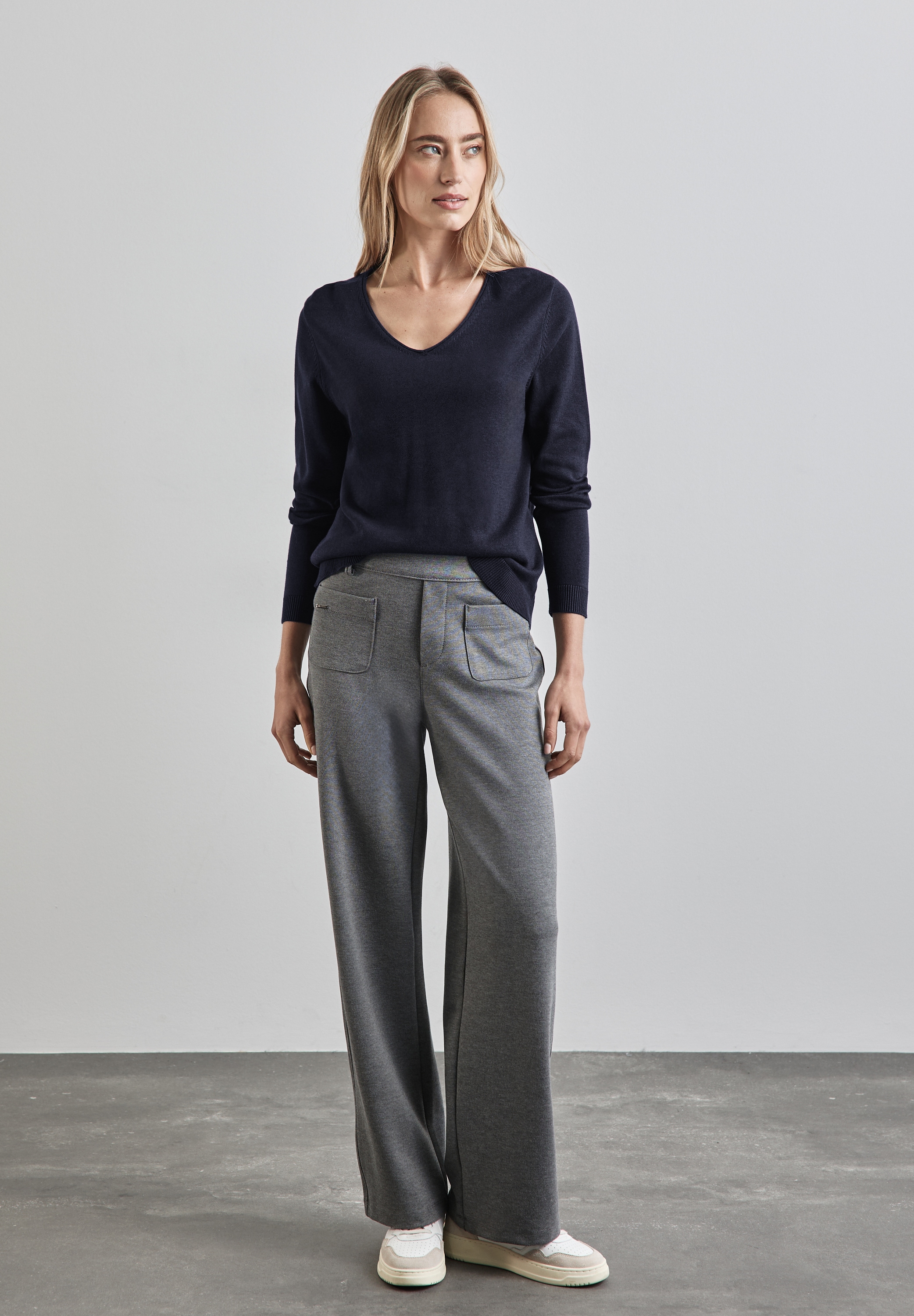 STREET ONE Strickpullover, mit V-Ausschnitt