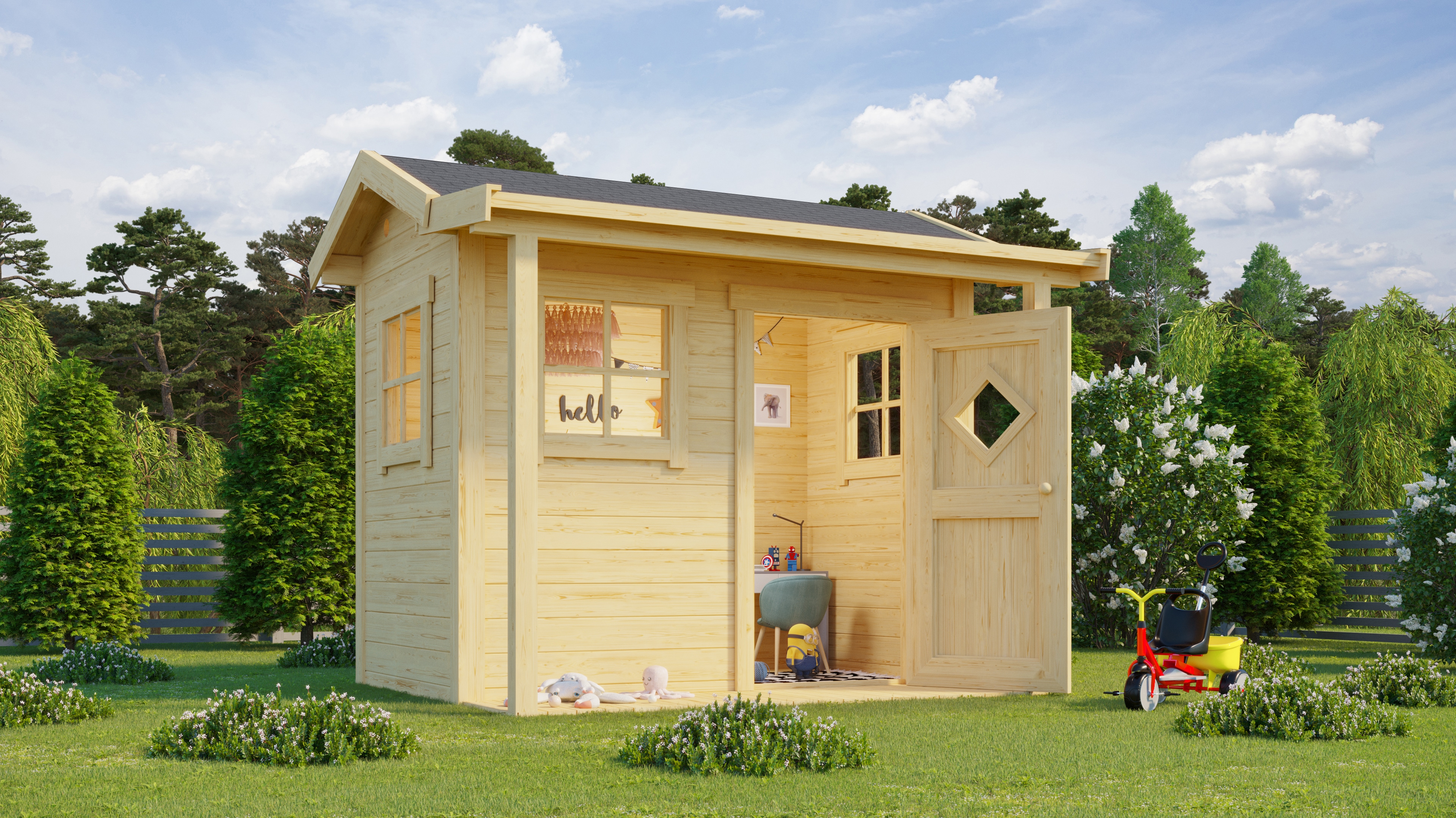 Nordic Holz Spielhaus "PINGO" BxTxH: 200x120x188 cm