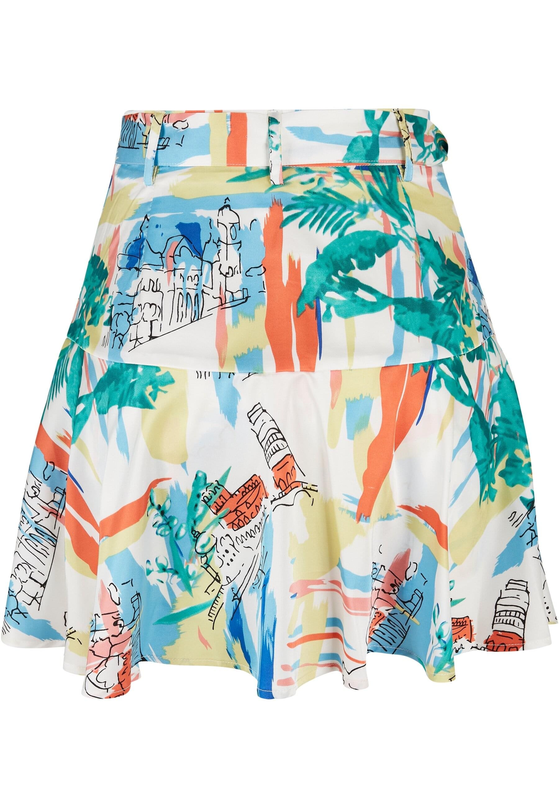 URBAN CLASSICS Sommerrock »Urban Classics Damen Ladies AOP Satin Mini Skirt«, (1 tlg.)
