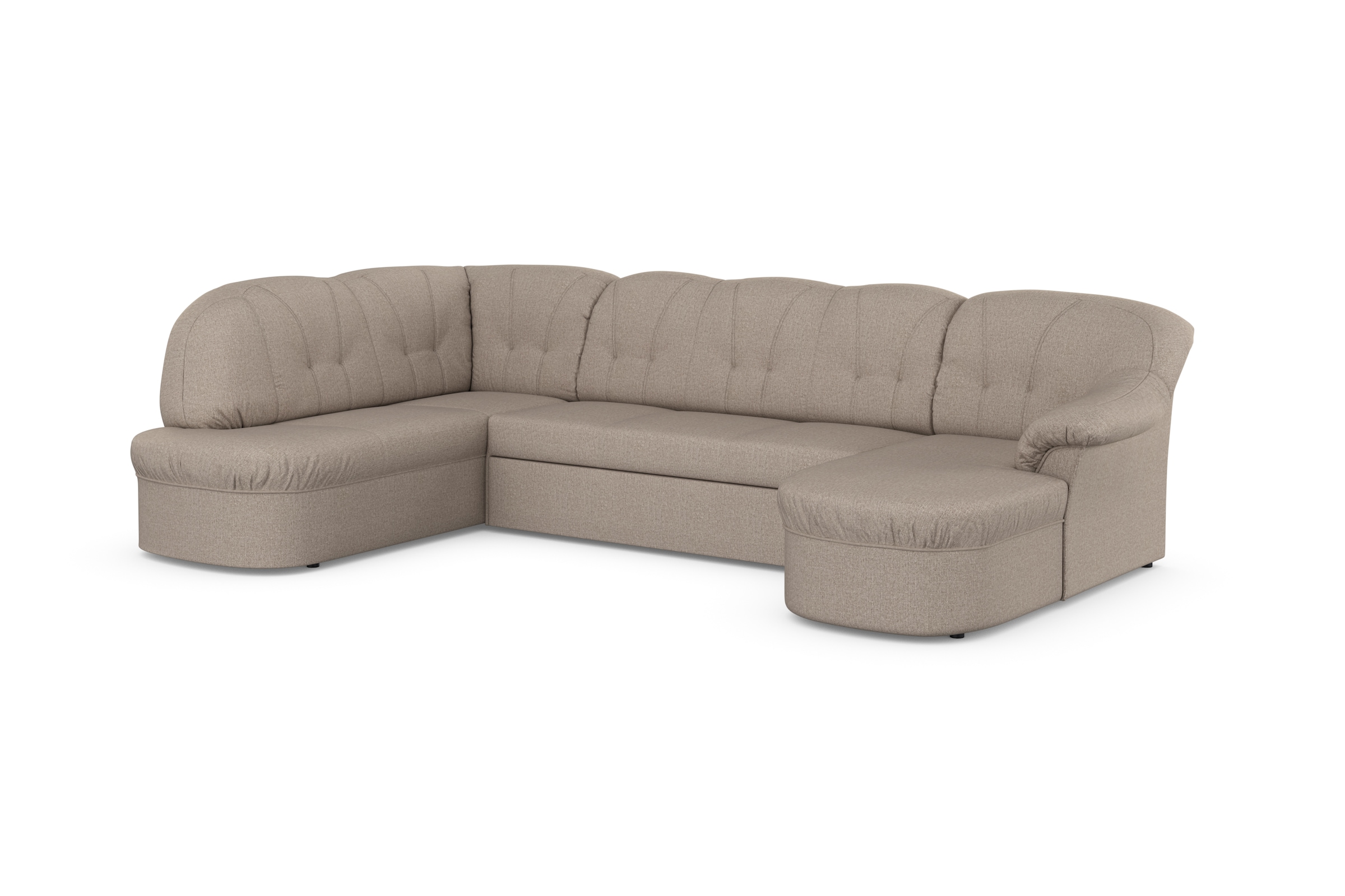 DOMO collection Wohnlandschaft »Pegnitz, zeitlos und modern, mit attraktiver Rückensteppung, U-Form«, wahlweise mit Bettfunktion