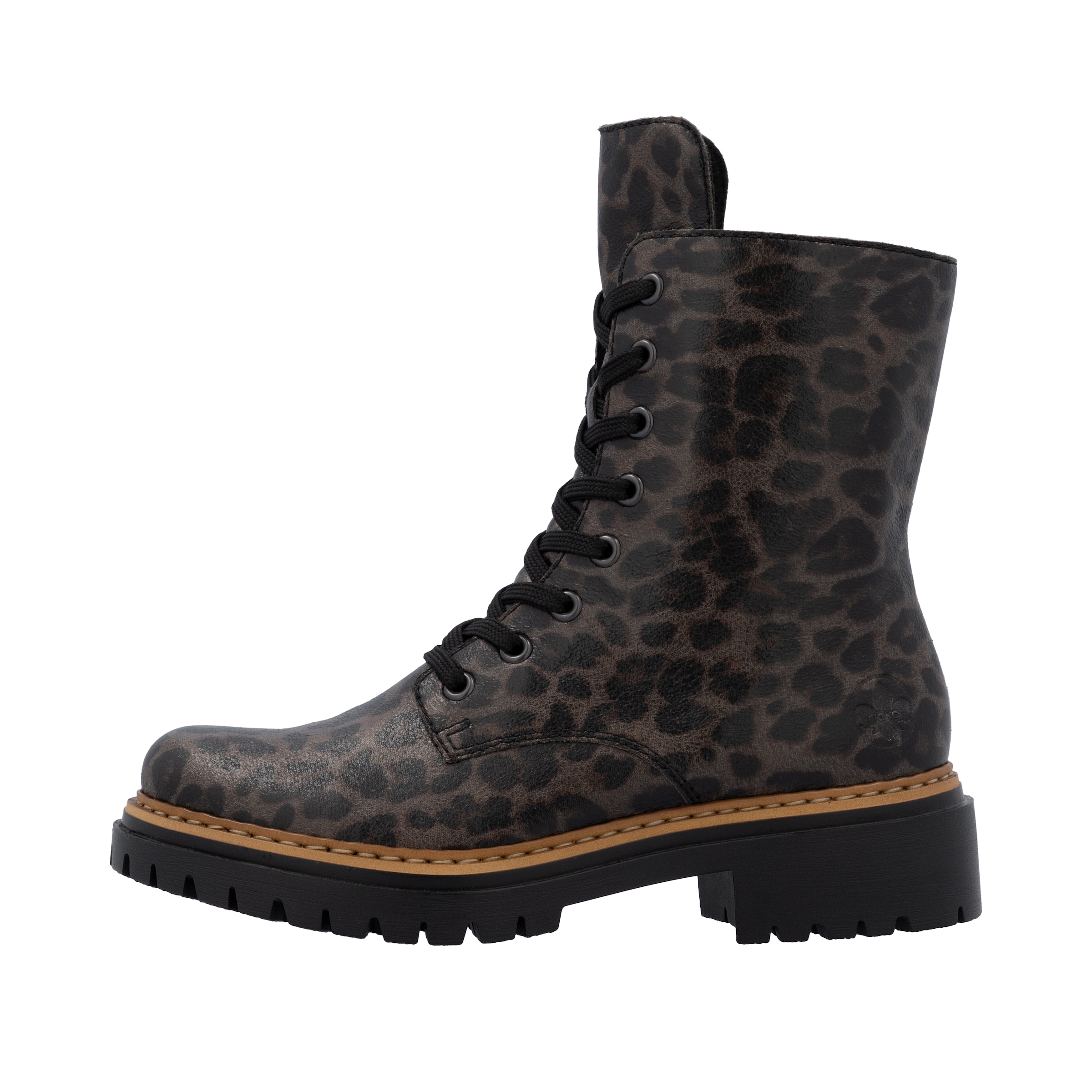 Rieker Schnürboots, Schnürstiefelette, Profilsohle, mit kontrastfarbenem Sohlenrand