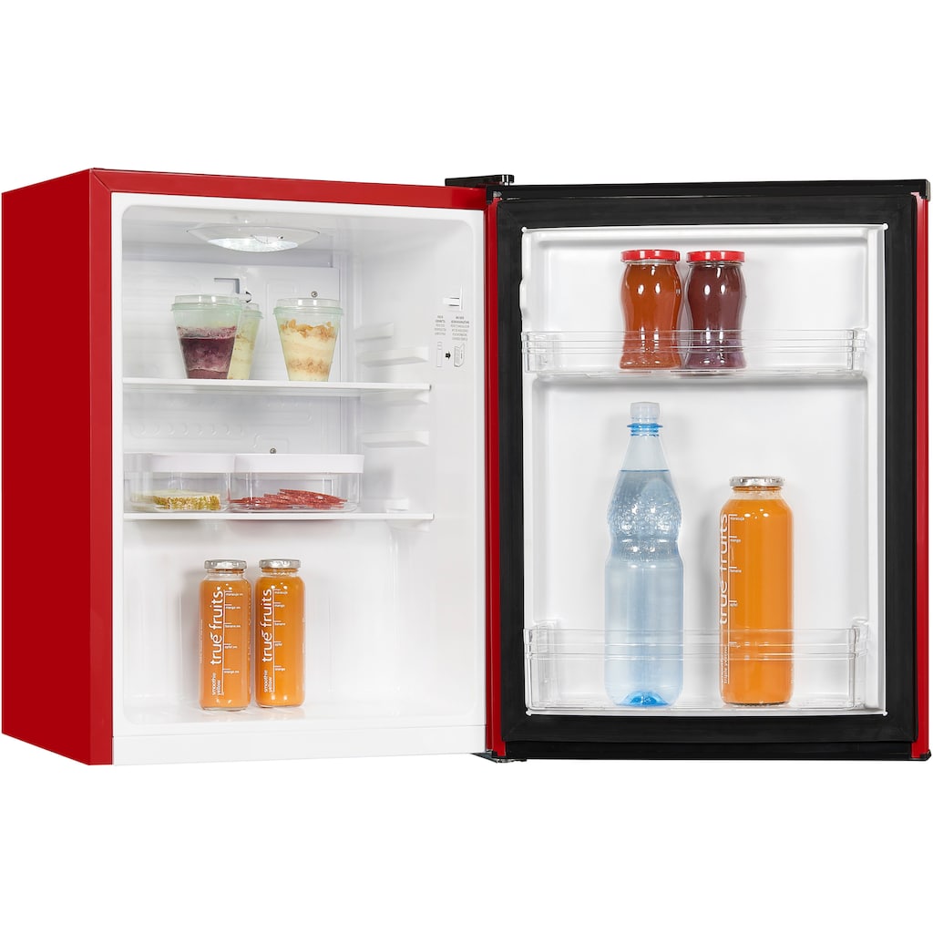 exquisit Kühlschrank »KB60-V-090E«, KB60-V-090E rot, 62 cm hoch, 45 cm breit, 52 L Volumen