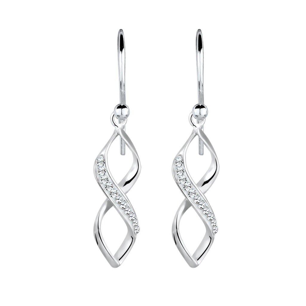 Elli Paar Ohrhänger »Infinity Kristalle Spirale Silber«